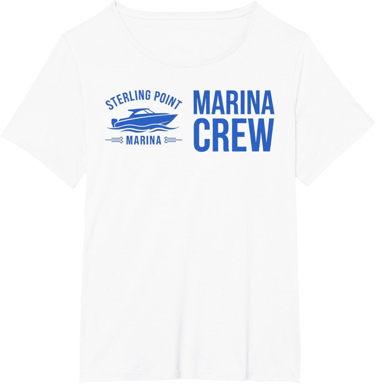 Sterling Point Marina Crew Boating Nautical Sailor T-Shirt - White