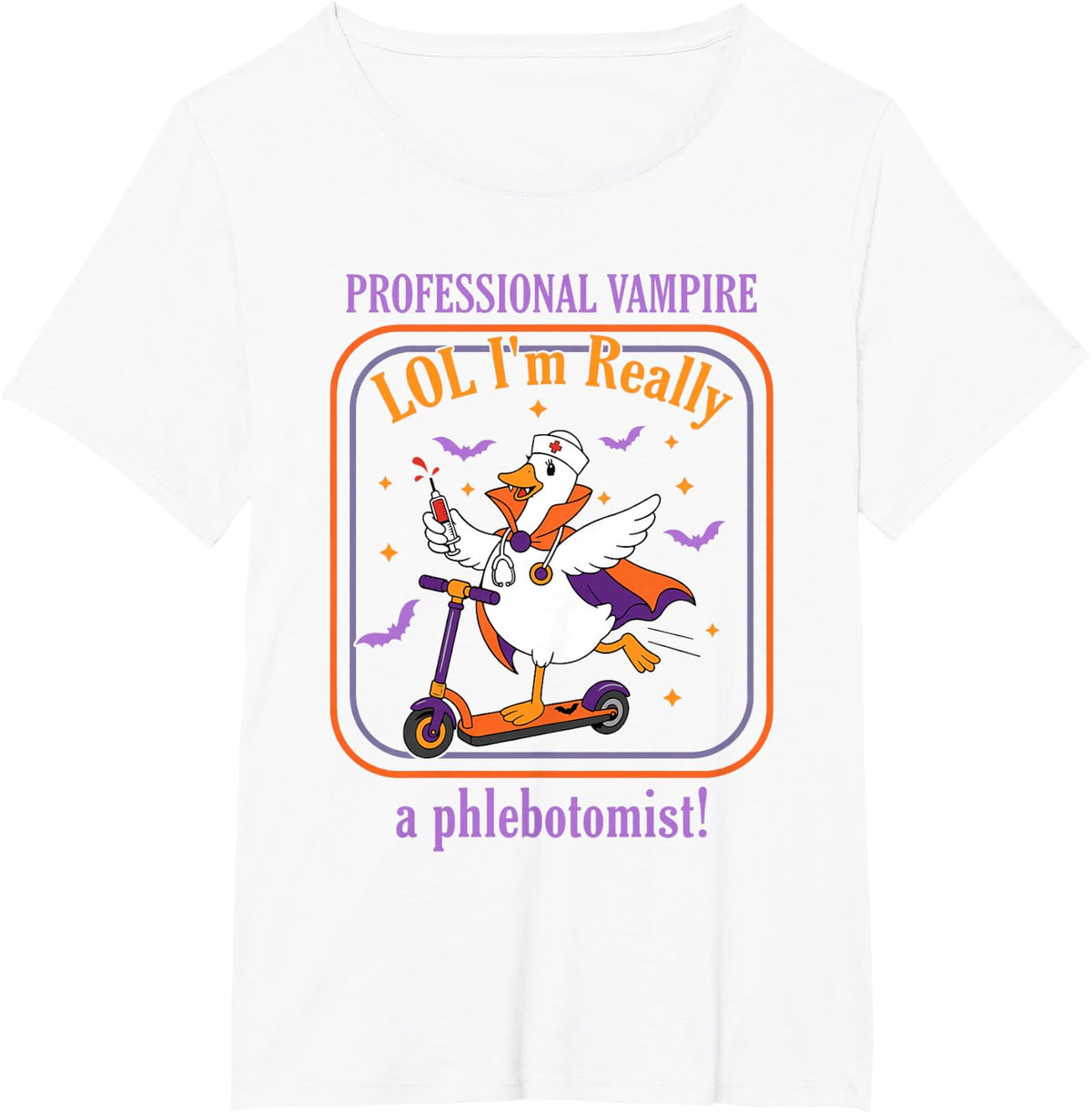 Professional Vampire Really A Phlebotomist Halloween Medical T-Shirt - White