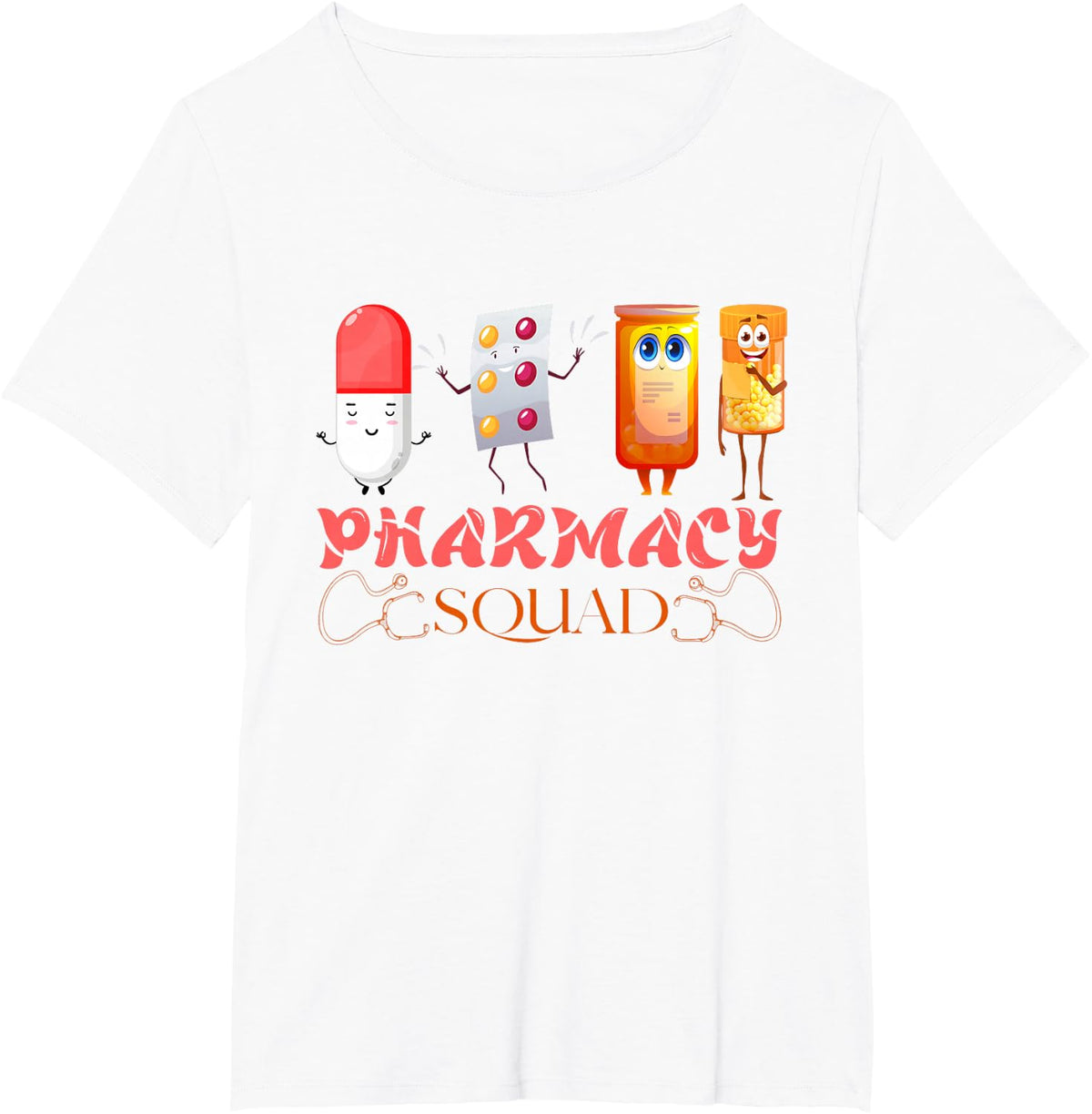 Pharmacy Squad Valentines Cute Pills Pharmacist Pharm Tech T-Shirt - White