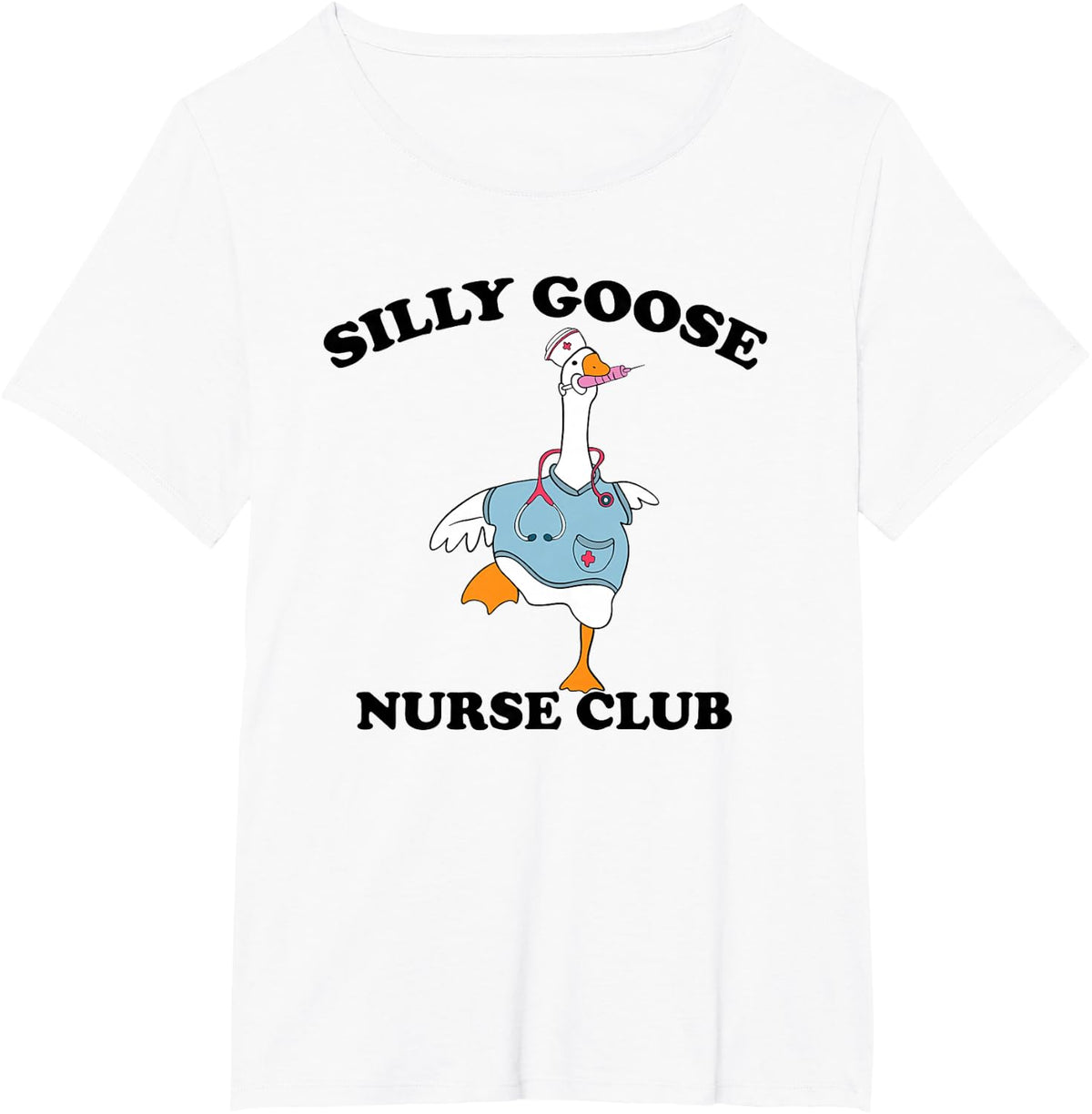 Funny Silly Goose Nurse Club School Nurse Student Graduation T-Shirt - White