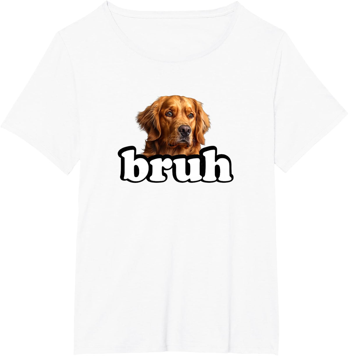 Funny Mens Womens Boys Bro Bruh Golden Retriever Dog Lover T-Shirt - White