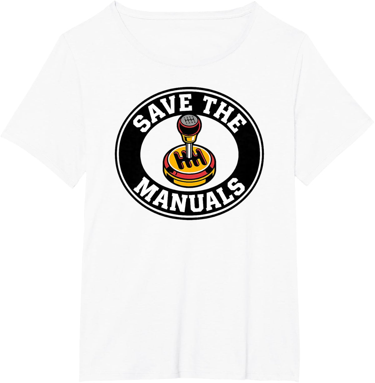 Car Enthusiast Save The Manuals Stick Shift T-Shirt - White