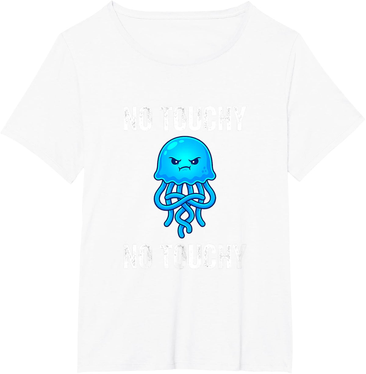 Funny No Touchy Jellyfish Grumpy Sea Creature T-Shirt - White