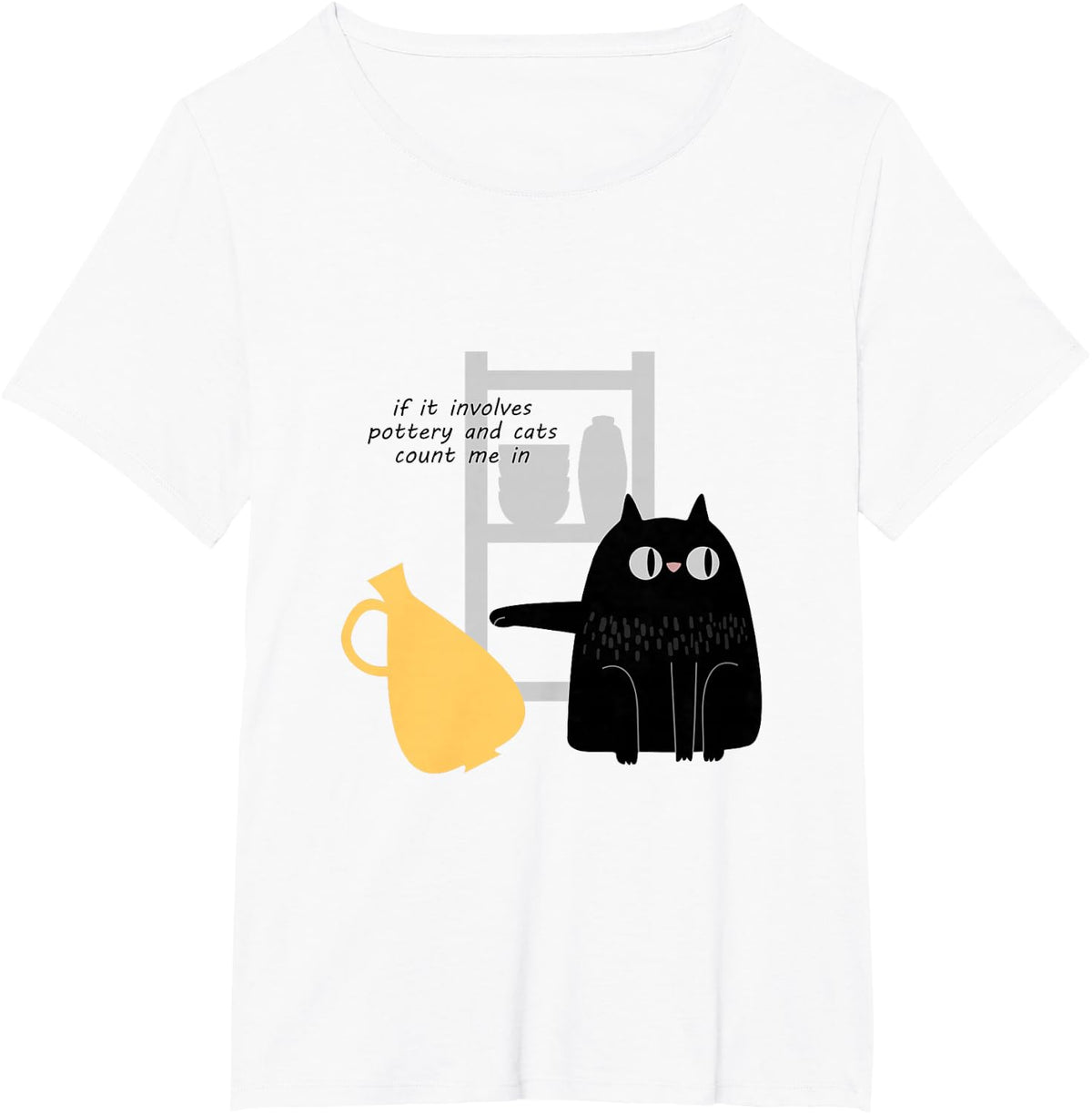 Bad Pottery Cat T-Shirt - White