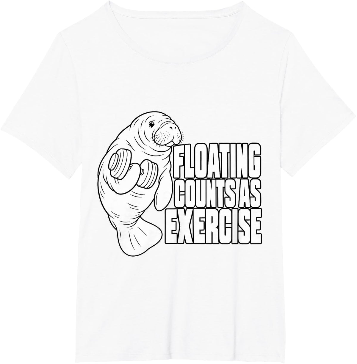 Manatee Floating Counts As Exercise Springs Wildlife Funny T-Shirt - White