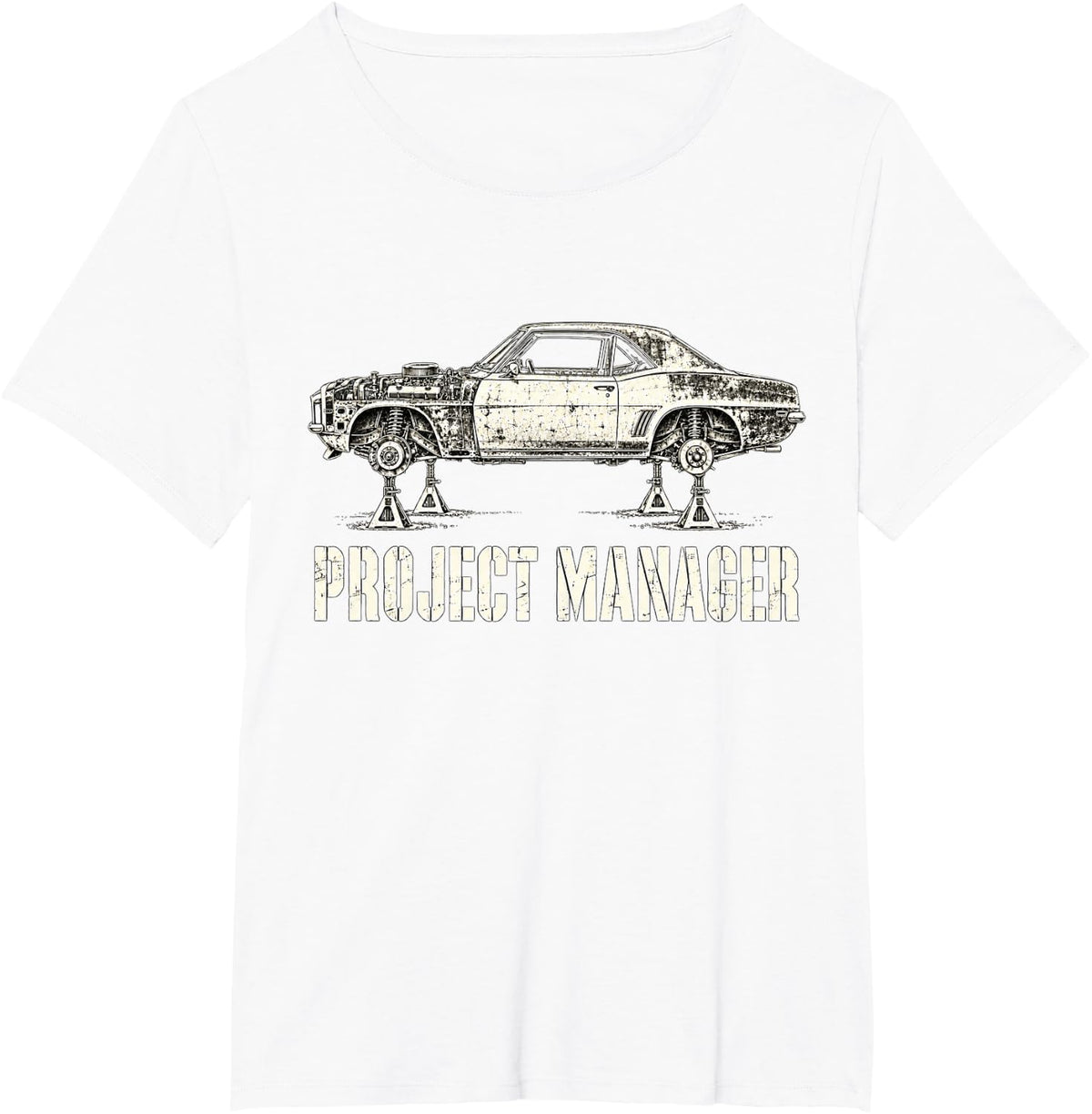 Project Manager Classic car t Shirt Restoration Mechanic T-Shirt - White