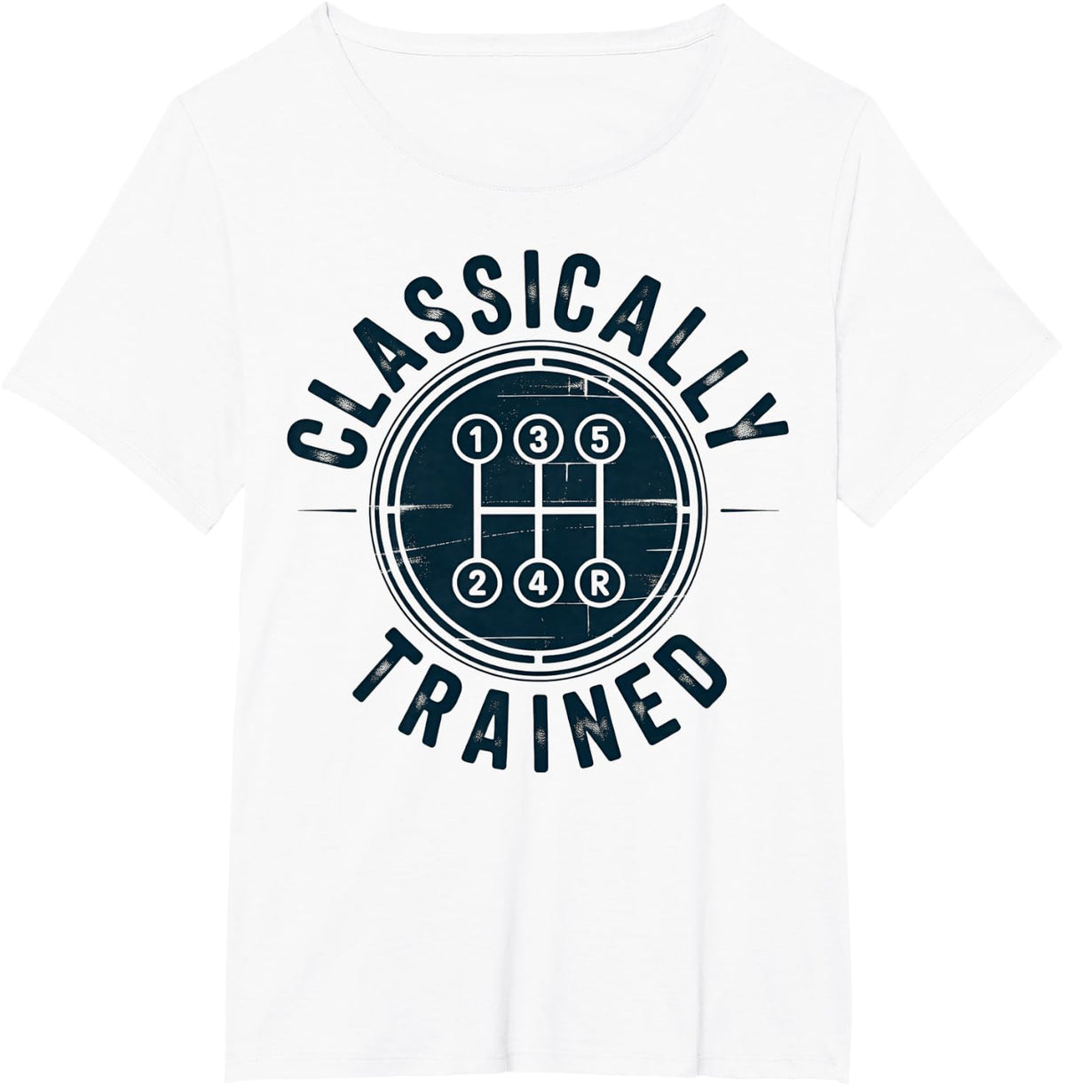 Driver Manual Car Retro Gearshift Racing Classically Trained T-Shirt - White