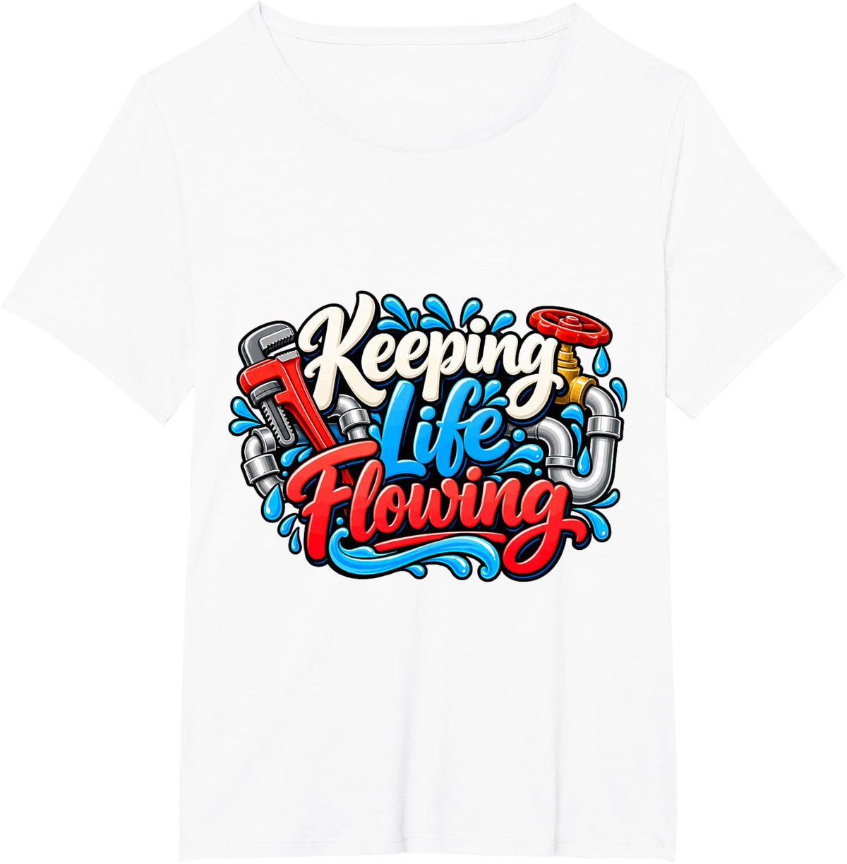 Plumber - Keeping Life Flowing T-Shirt - White
