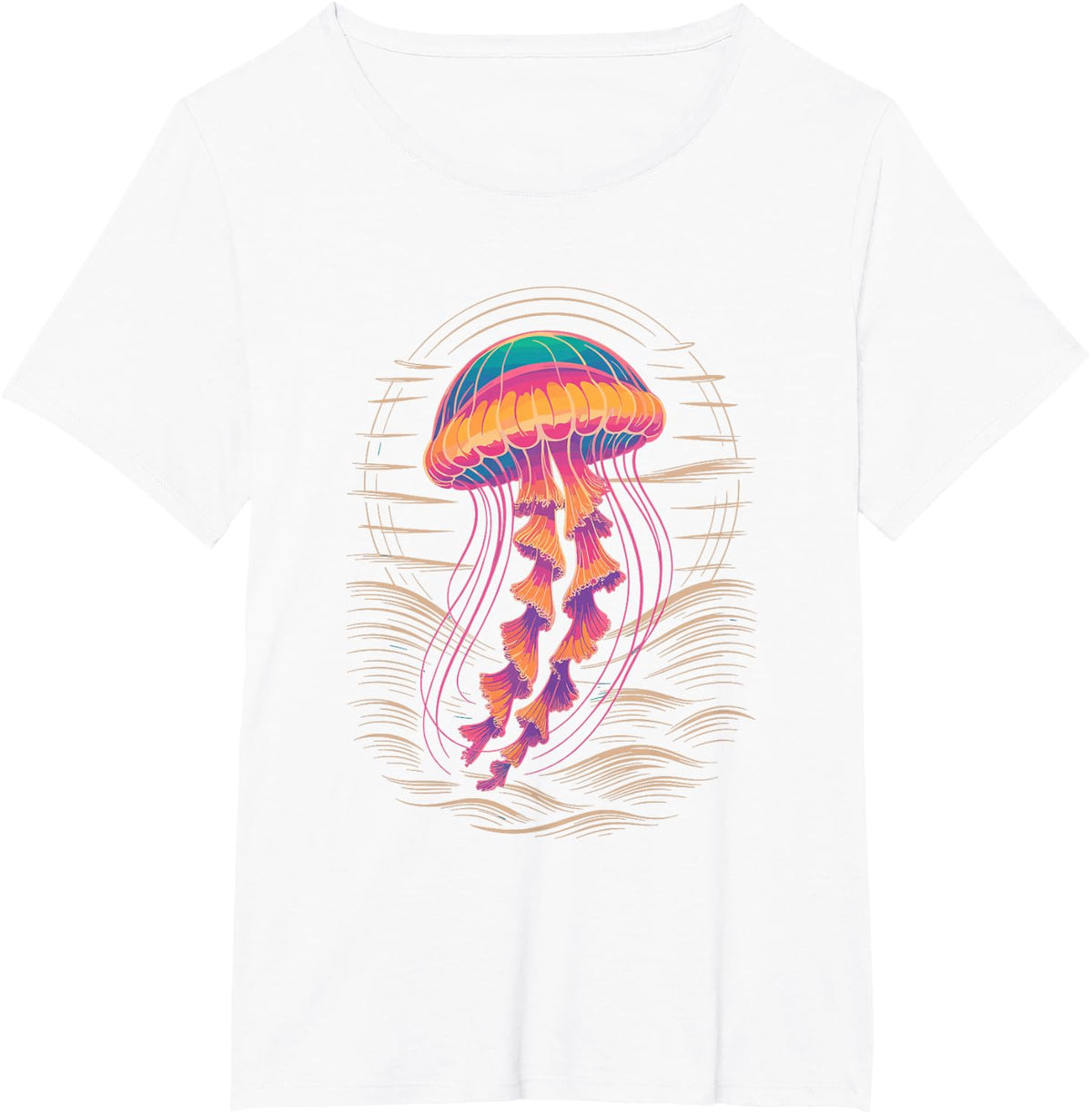 Retro Jellyfish Jellyfishes T-Shirt - White