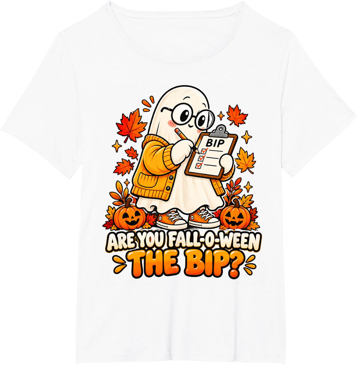 are You Falloween The BIP Special Ed Teacher Ghost Halloween T-Shirt - White