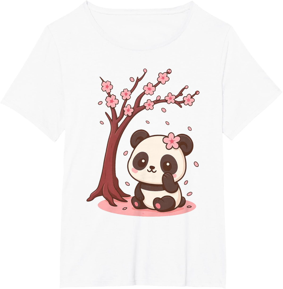 Japanese Panda Kawaii Cherry Blossom Sakura Anime T-Shirt - White