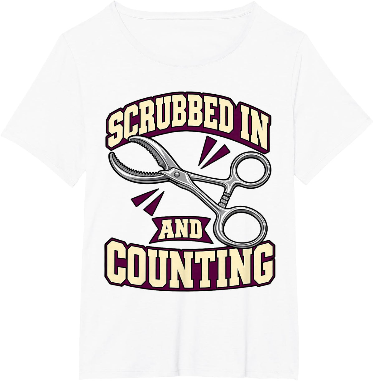Surgical Tech Scrubbed in and Counting Operating Room Fans T-Shirt - White