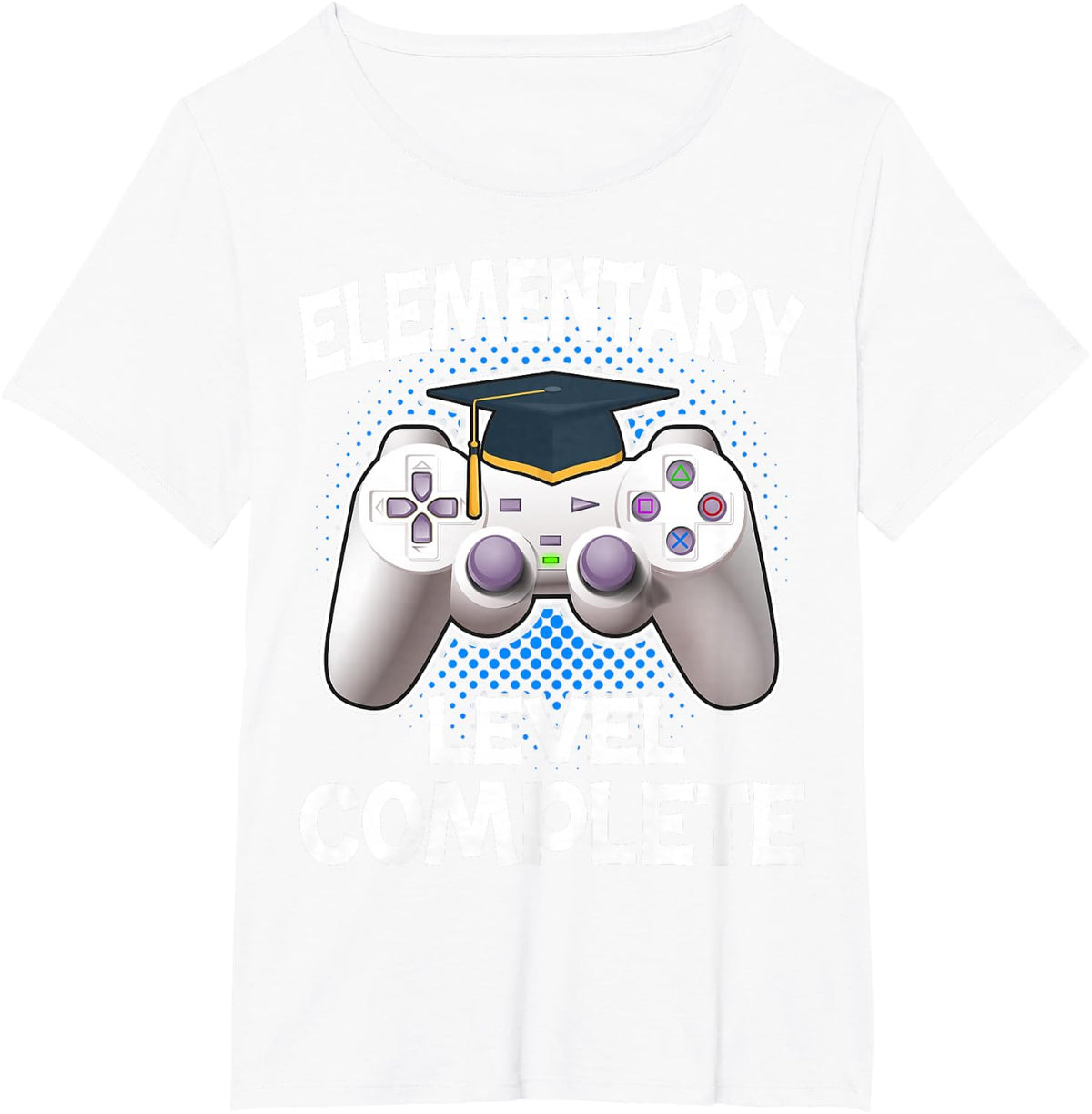 Elementary Level Complete Gamer Class Of 2025 Graduation T-Shirt - White