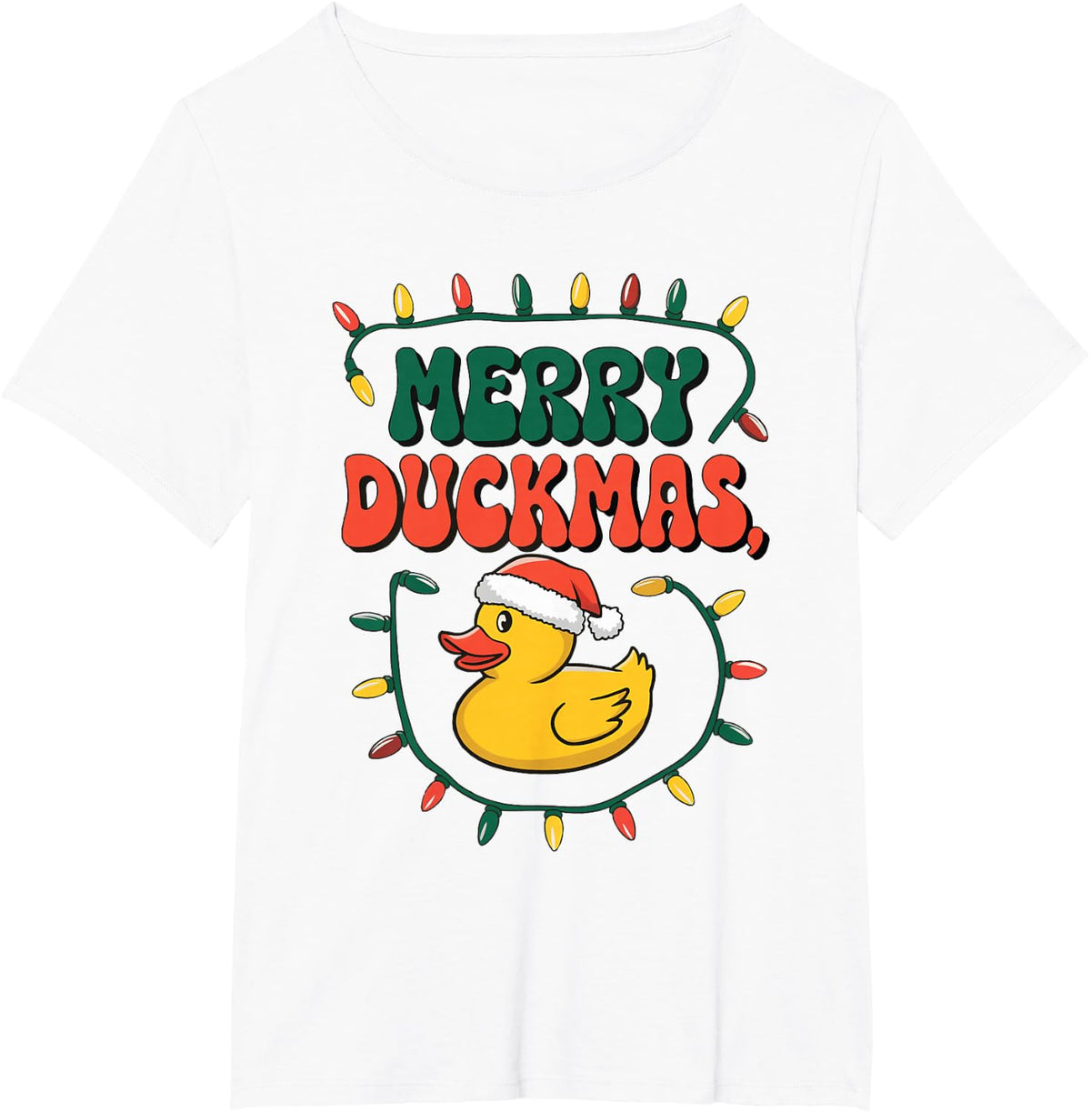 Merry Duckmas Christmas Rubber Duck T-Shirt - White