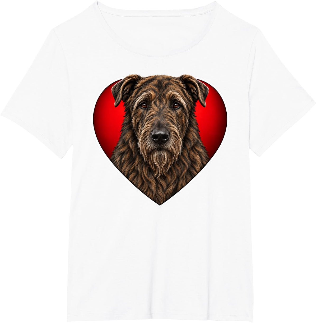 Brindle Irish Wolfhound Heart T-Shirt - White