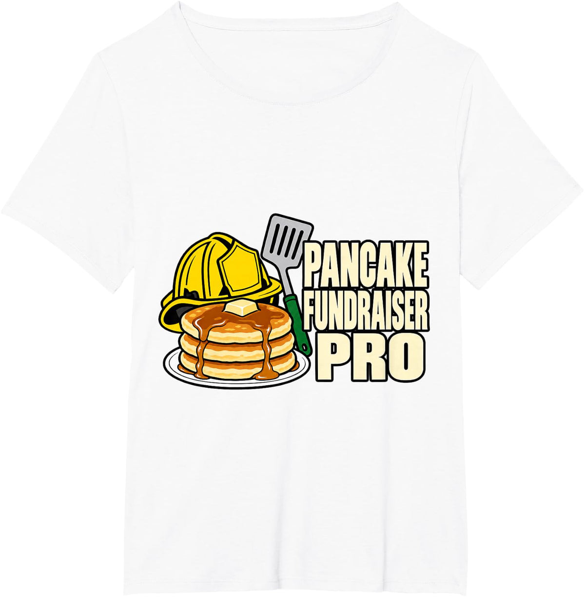 Volunteer Firefighter Pancake Fundraiser Pro Helmet Fire Fan T-Shirt - White