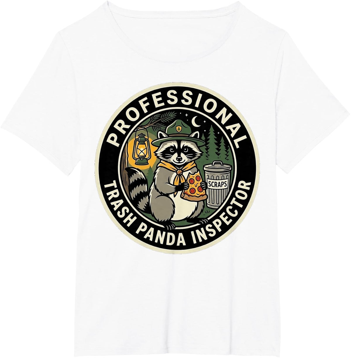 Trash Panda Midnight Snacks Raccoon Club Retro Humor T-Shirt - White