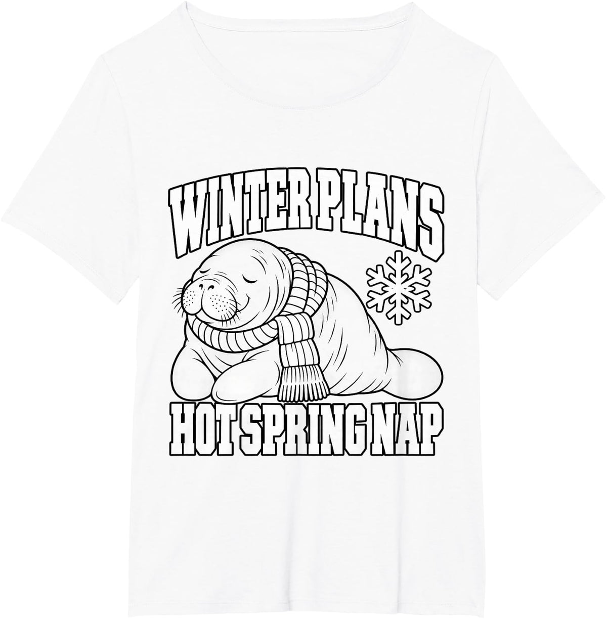Manatee Winter Plans Hot Spring Nap Funny Florida Wildlife T-Shirt - White