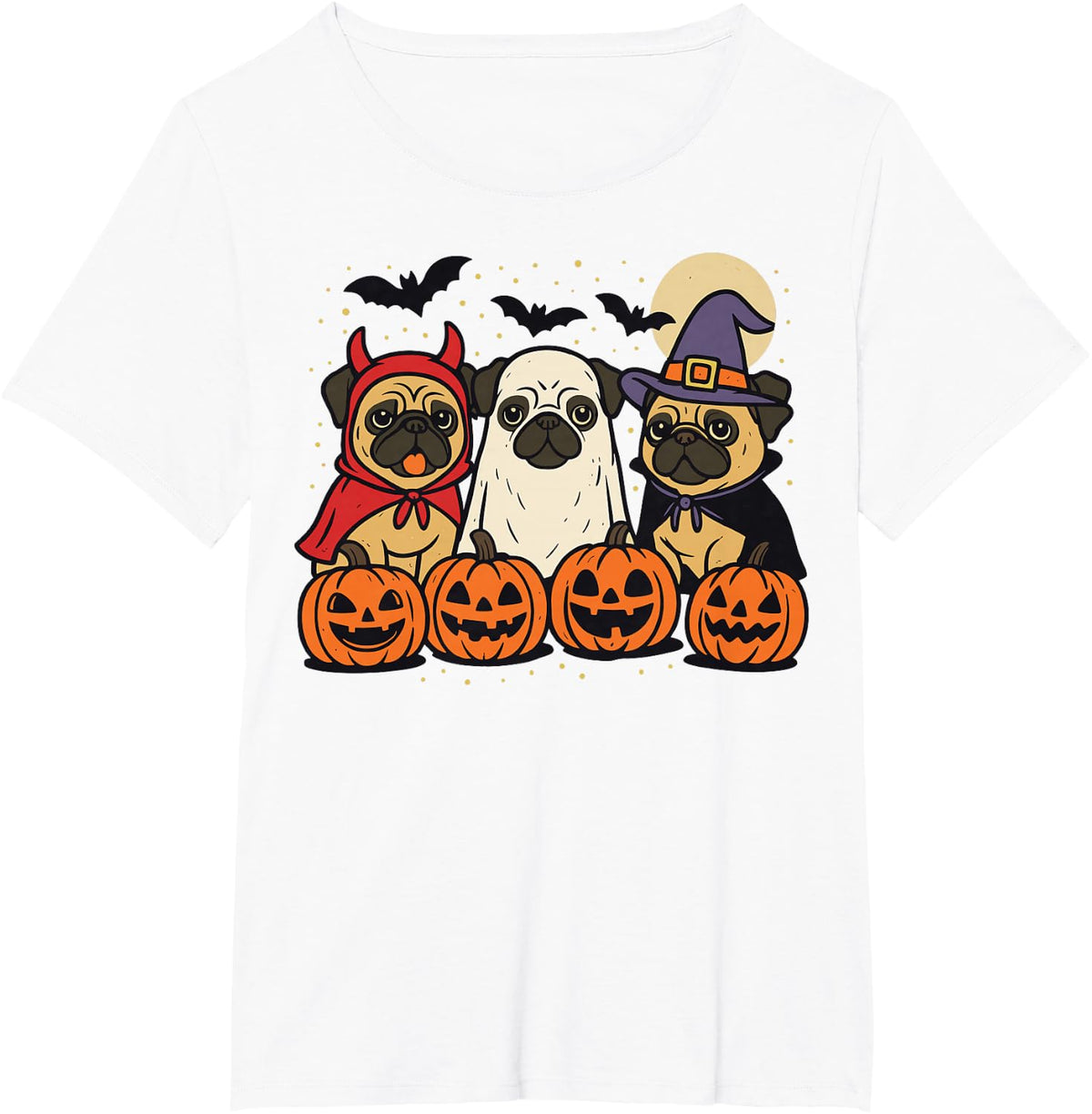 Pug Halloween Costume T-Shirt - White