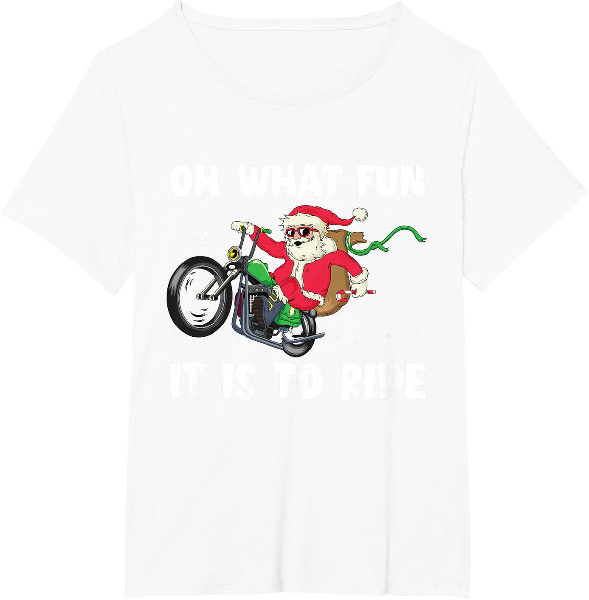 Christmas Biker Santa Motorcycle Christmas is coming T-Shirt - White