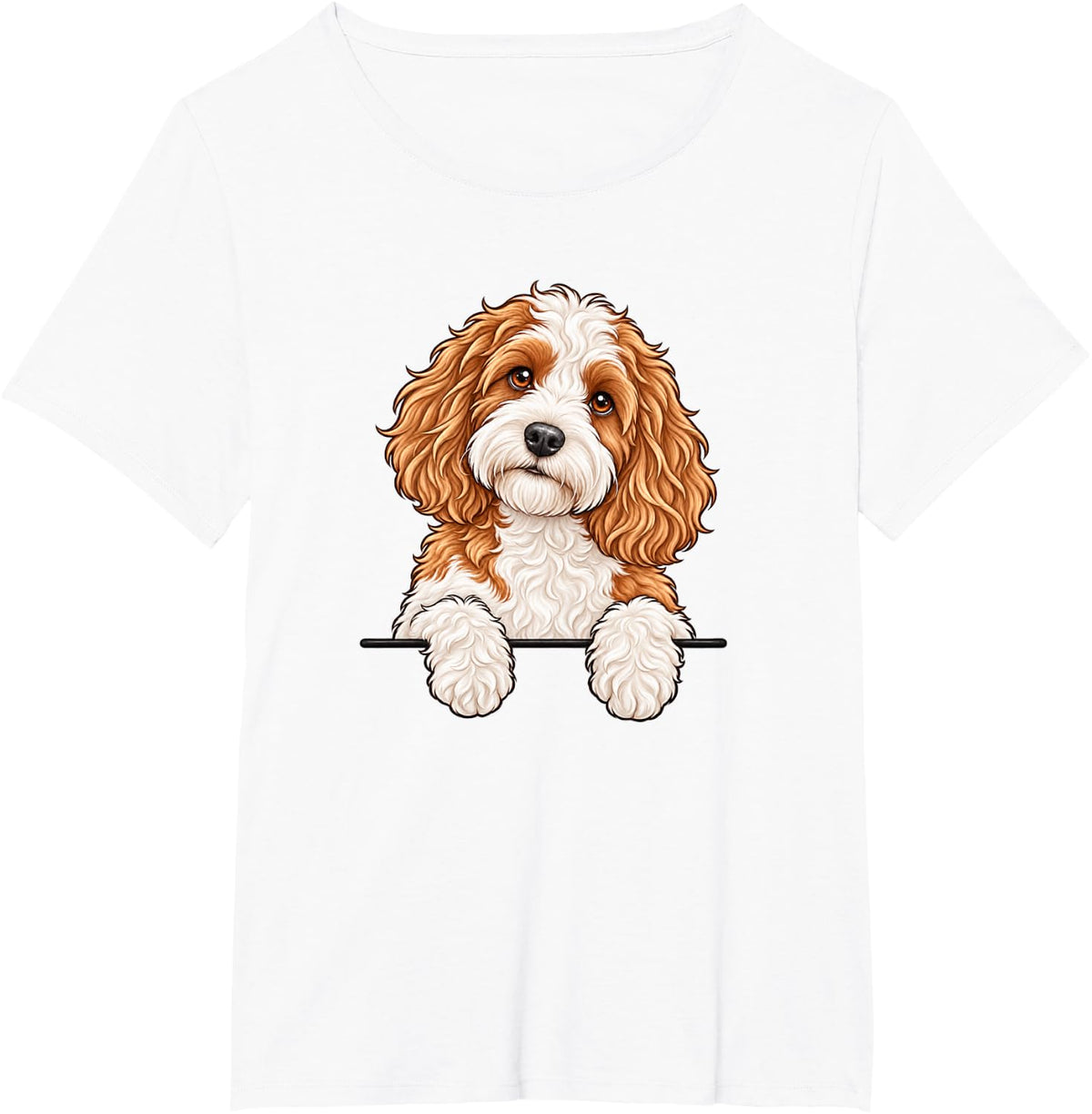Womens Moms Orange Parti Cockapoo Dog Mama Lover T-Shirt - White