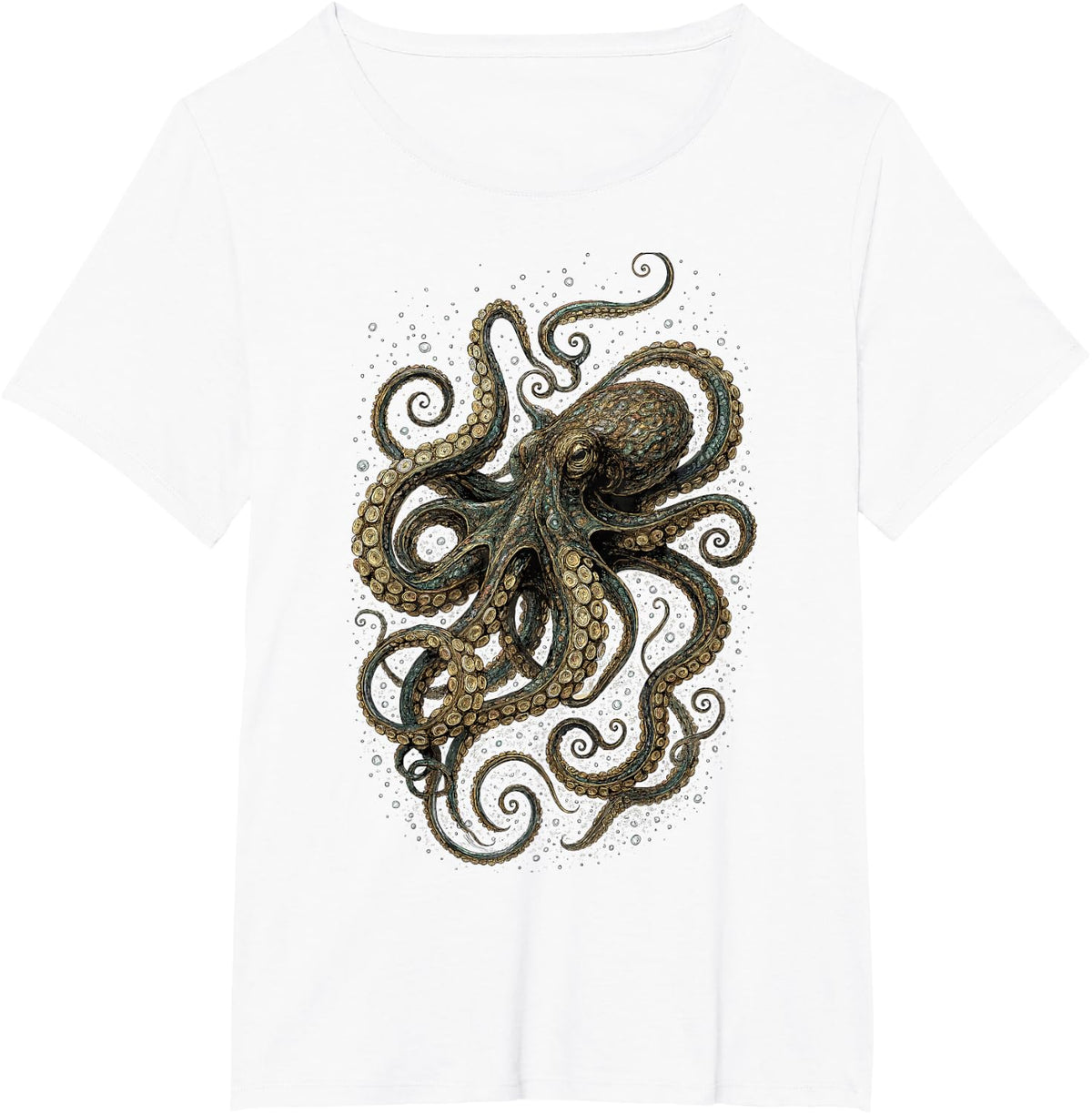 Octopus for Men, Women, and Kids T-Shirt - White