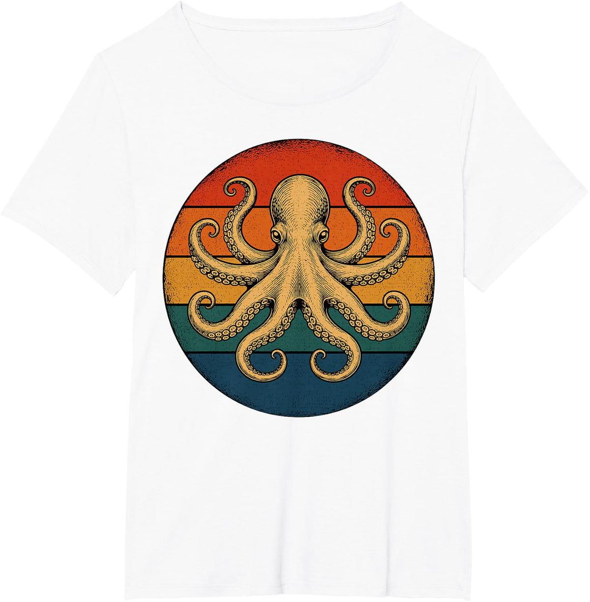 Vintage Retro Octopus Ocean Animal T-Shirt - White