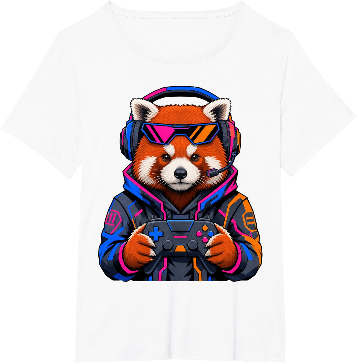 Red Panda Gamer Funny Gaming Gift for Men Women Kids T-Shirt - White