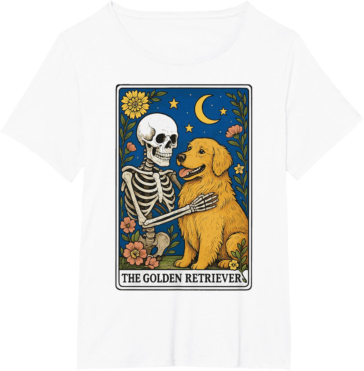 The Golden Retriever Tarot Card T-Shirt - White