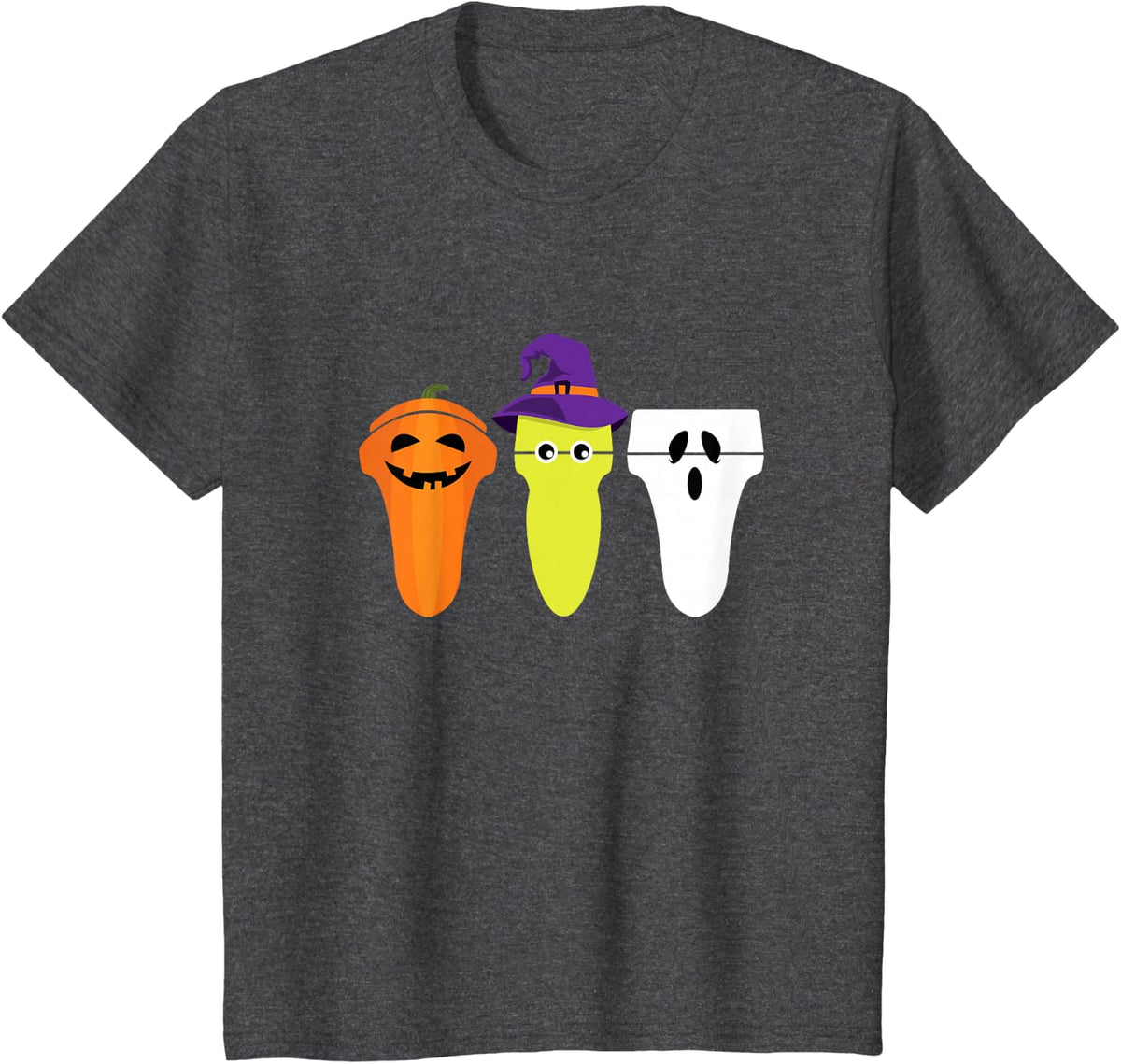 Sonographer Halloween Pumpkin Ghost Witch Transducer Tee T-Shirt for Ultrasound Tech - Dark Heather Grey
