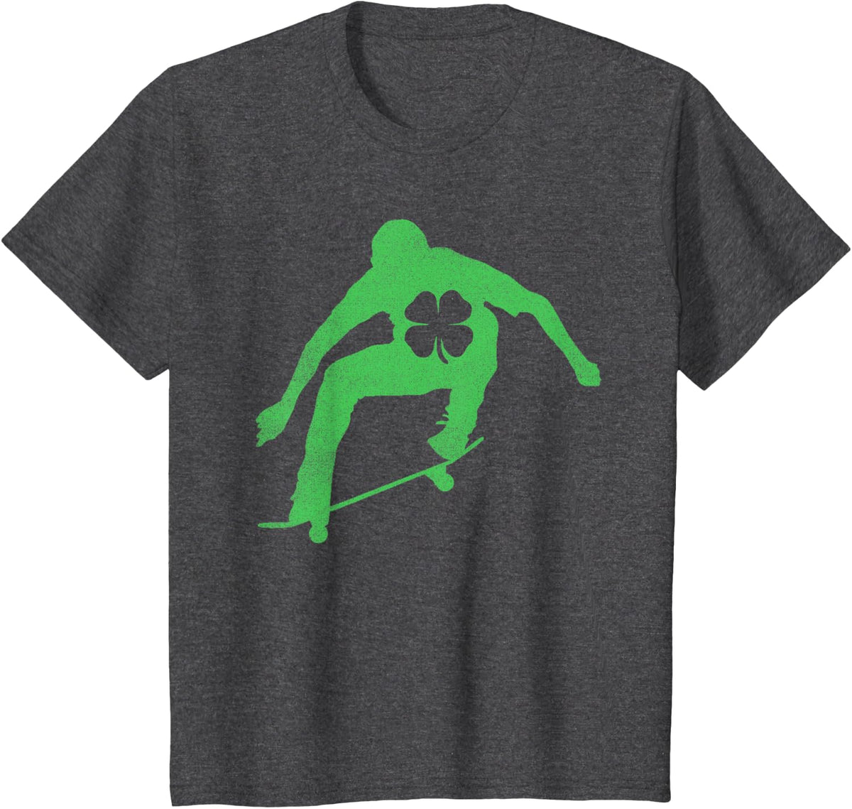 Skateboard Skater St. Patrick's Day Gift Irish Saint Paddy's T-Shirt - Dark Heather Grey