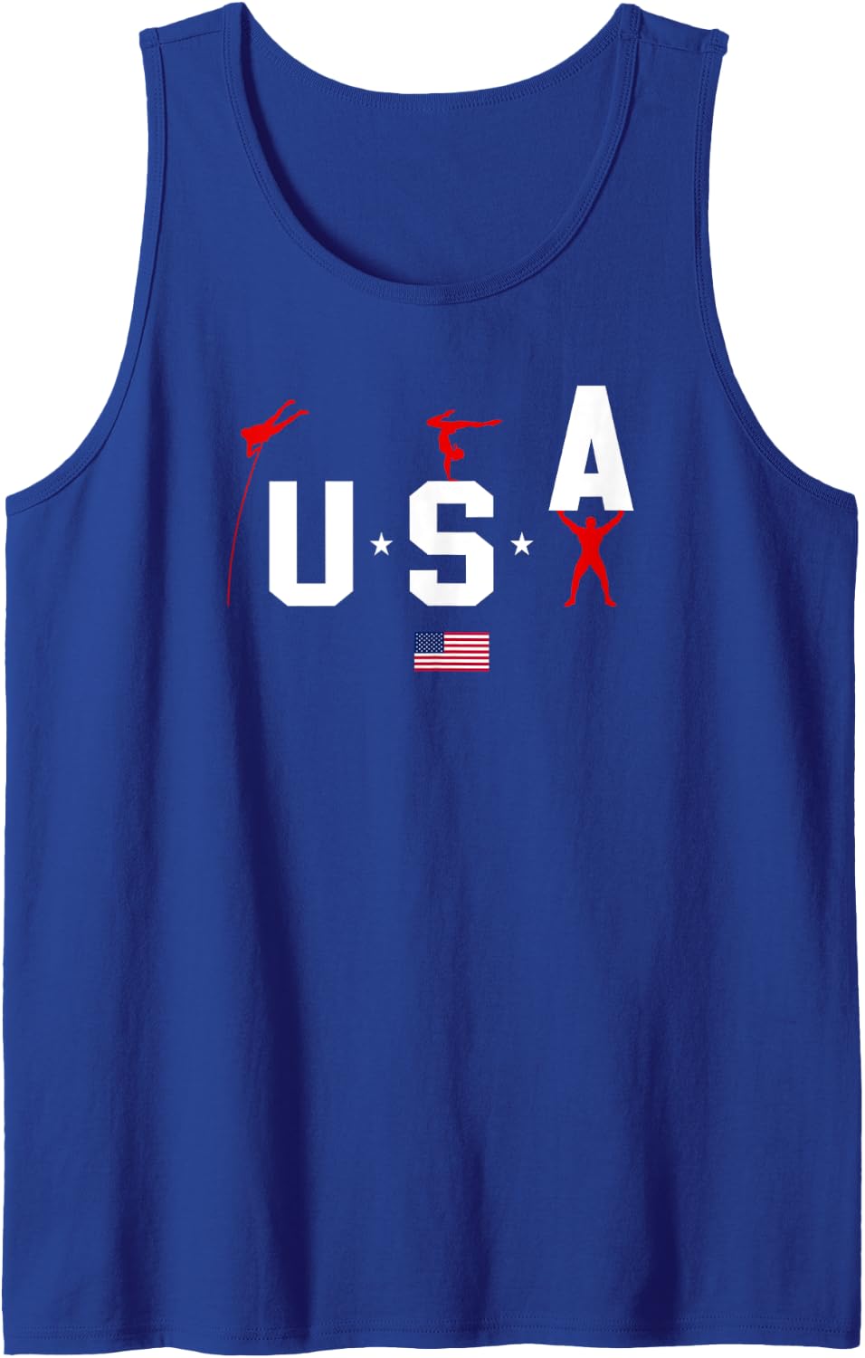 Proud Patriot USA American Flag - Support Top Athletes Tank Top - Royal Blue