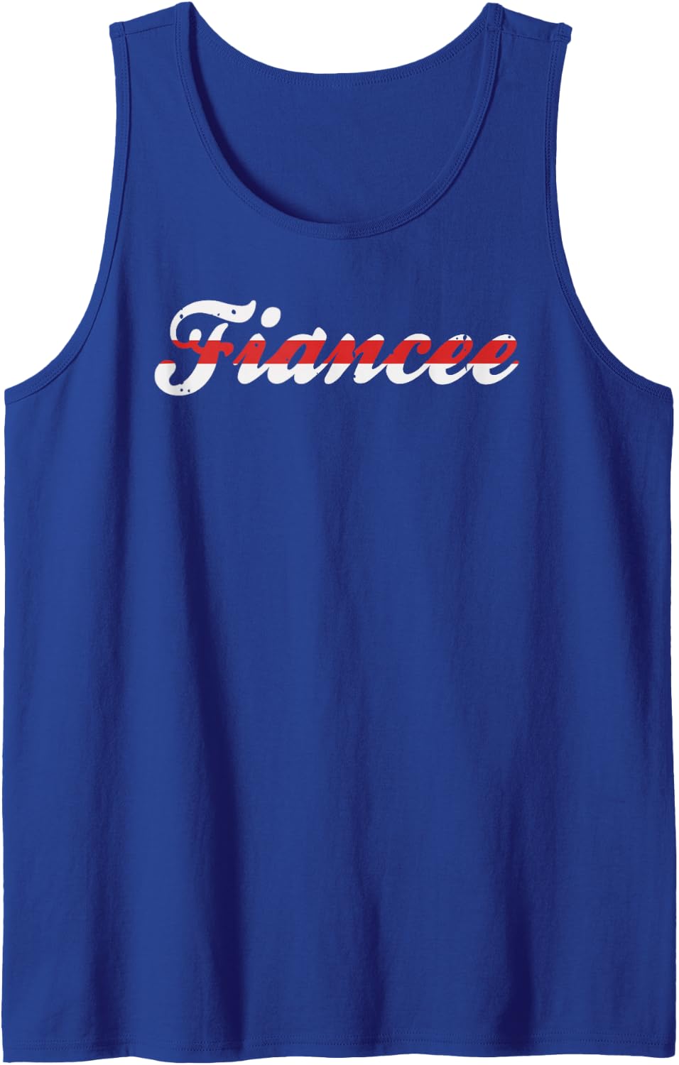 Firefighter Fiancee Shirt USA Thin Red Line Christmas Sleeveless Tank Top - Royal Blue