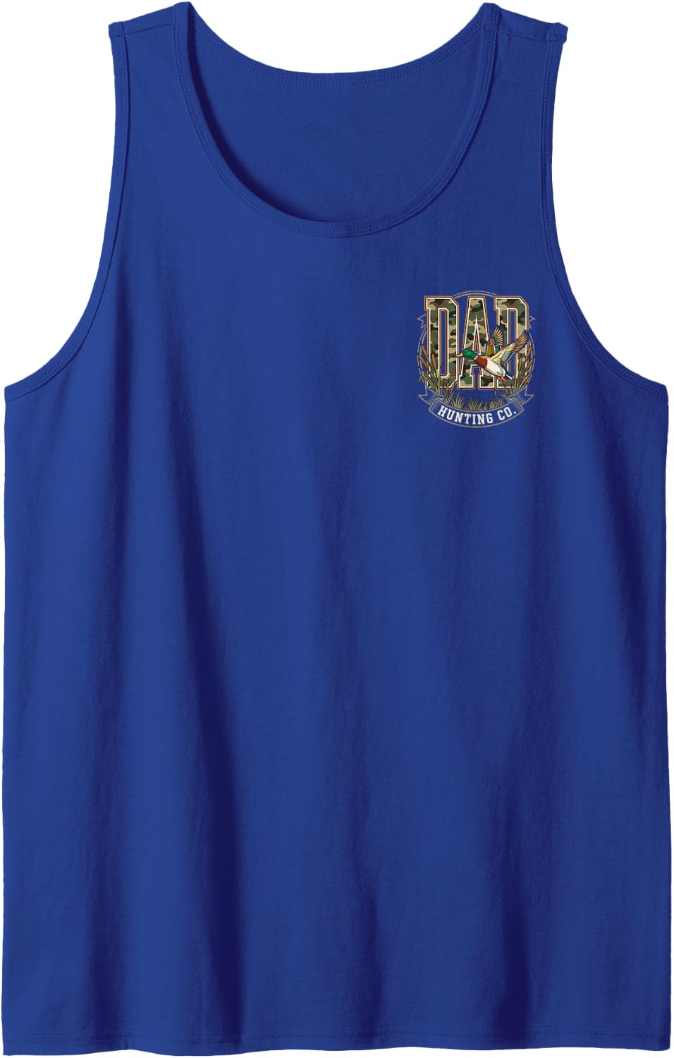 Dad Camo Mallard Duck Outdoors Hunting Fathers Day Sleeveless Tank Top - Royal Blue