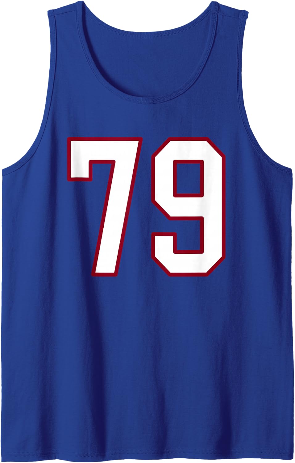 Maroon and White Number 79 Jersey Player Uniform #79 Sleeveless Tank Top - Royal Blue