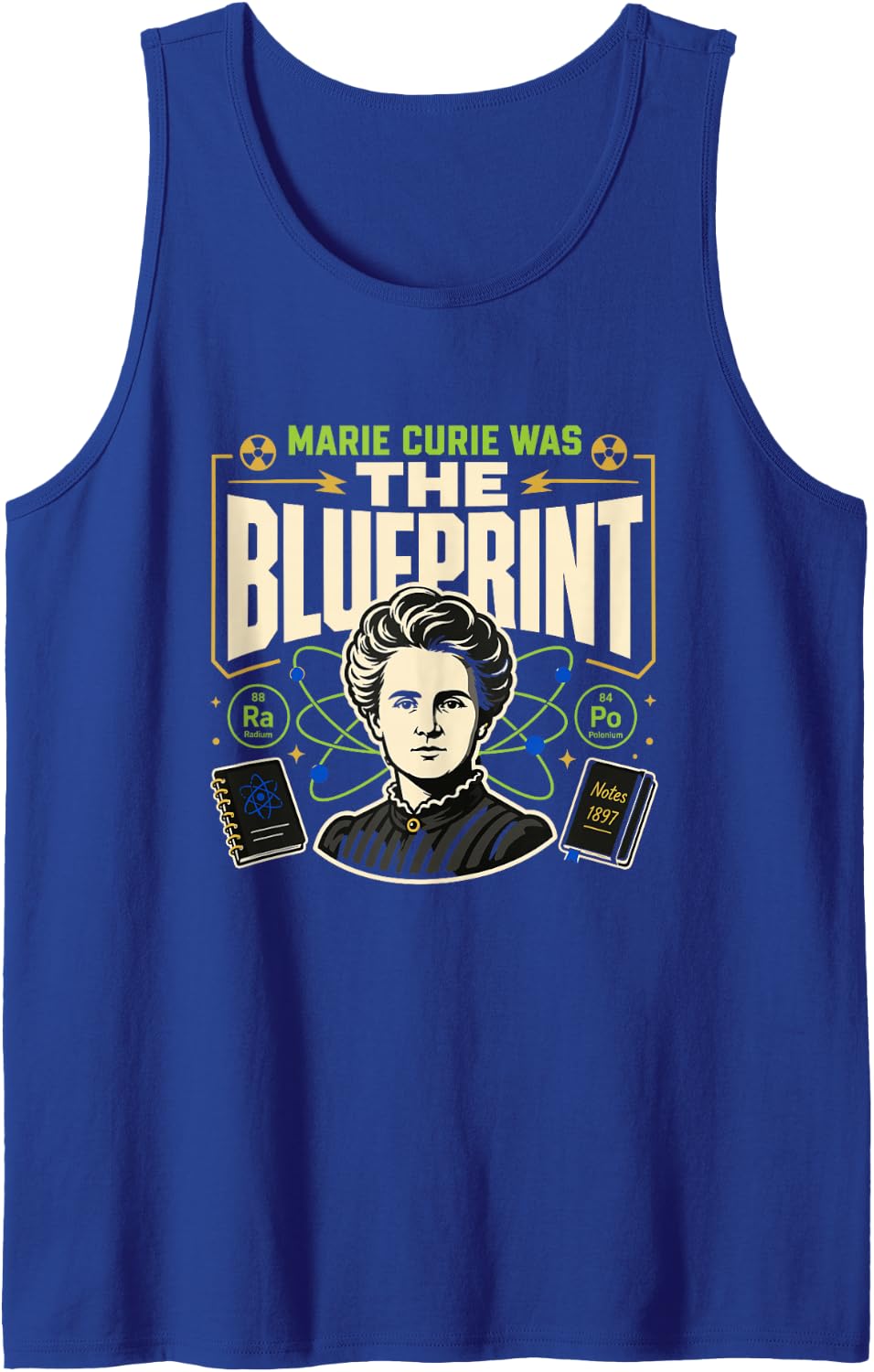 Marie Curie Women in Science STEM Teacher Gift Sleeveless Tank Top - Royal Blue