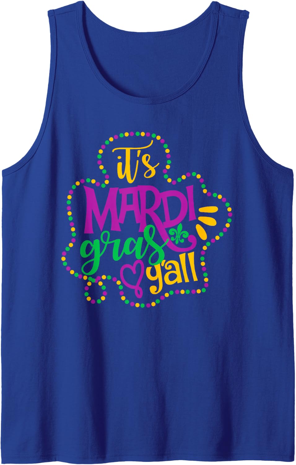 Party Mask Costume Sleeveless Tank Top - Royal Blue