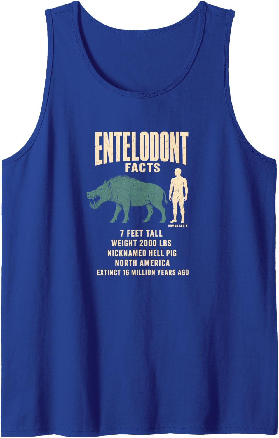 Entelodont Facts Ice Age Size Comparison Chart Tank Top - Royal Blue