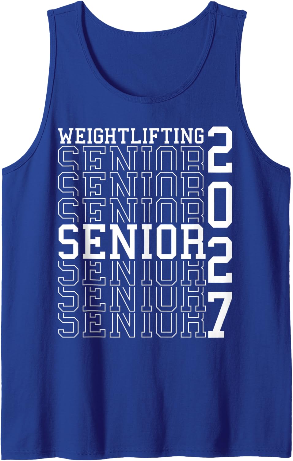 Weightlifting Senior Night Weightlifting 2027 Graduation 6 Tank Top - Royal Blue