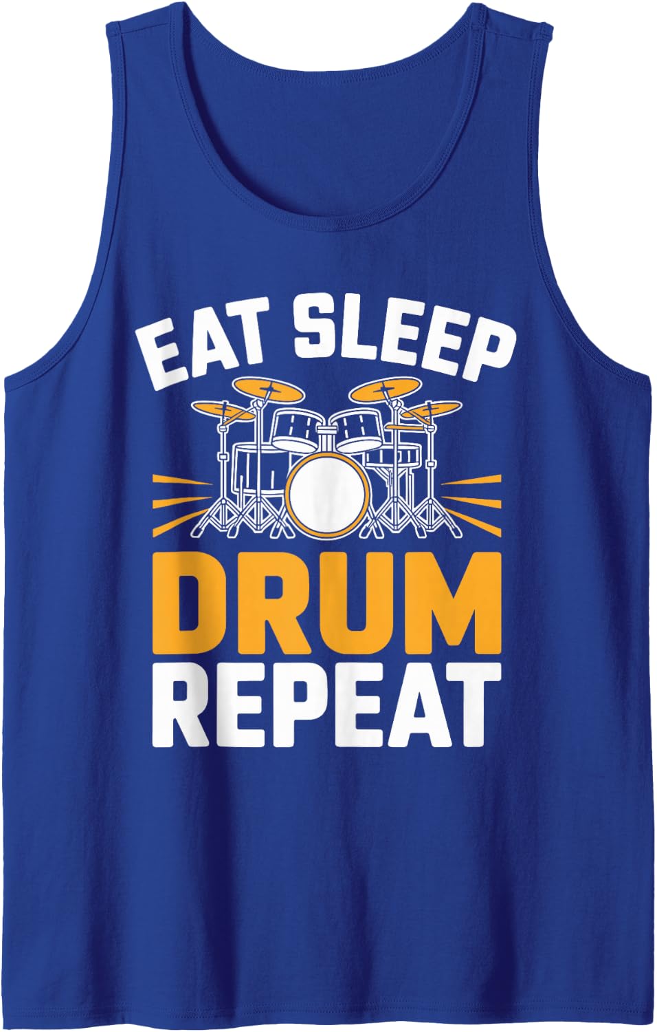Eat Sleep Drum Repeat Funny Drummer Tank Top - Royal Blue