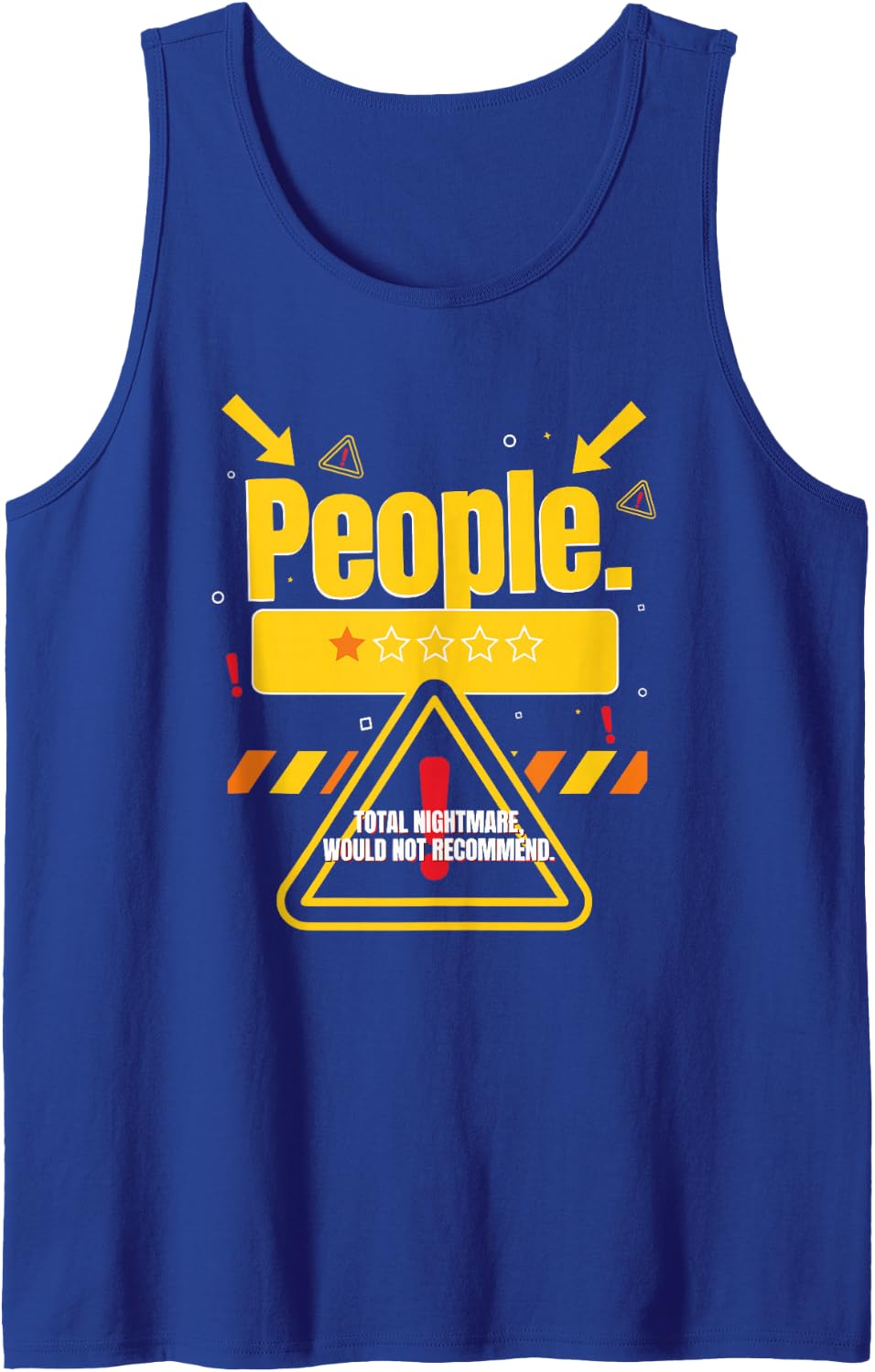 Introverted Meme People One Star Total Nightmare Sarcasm Sleeveless Tank Top - Royal Blue
