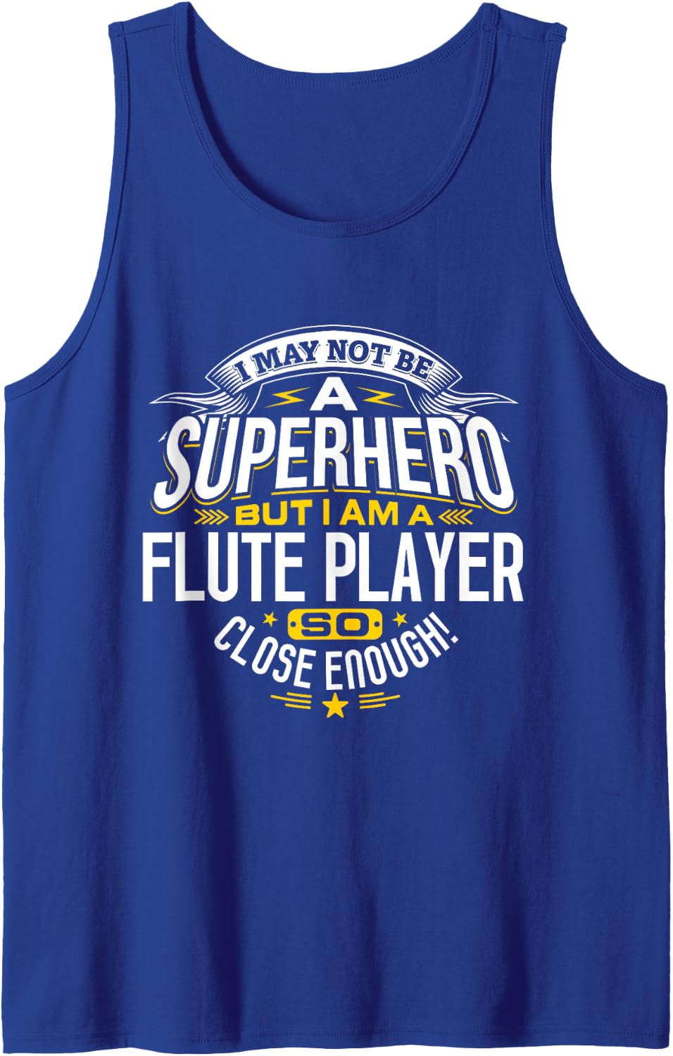Flute Player Idea Professional Superhero Flute Players Sleeveless Tank Top - Royal Blue