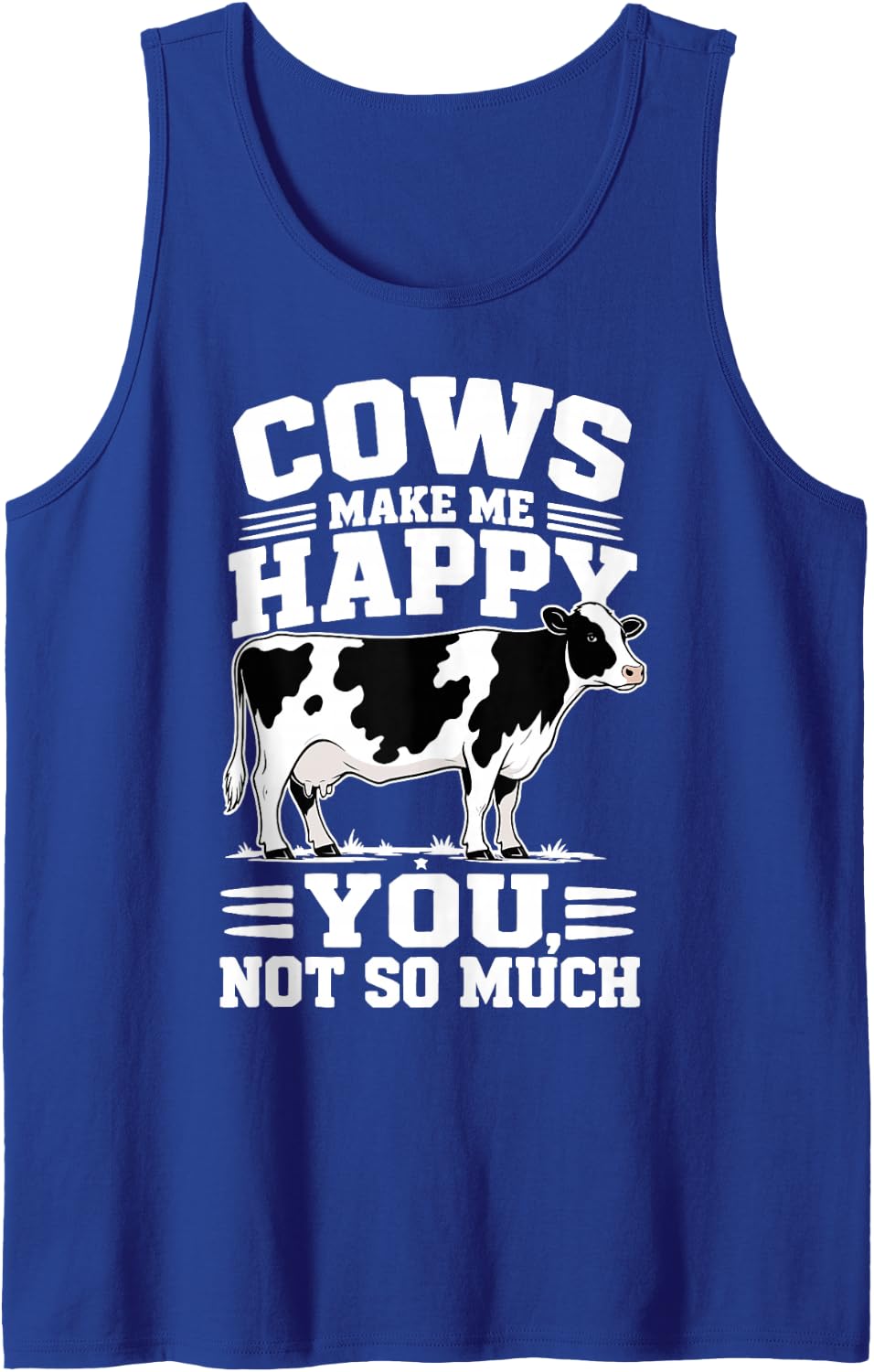 Dairy Farmer Sarcasm Cow Lover Farming Agriculture Sleeveless Tank Top - Royal Blue