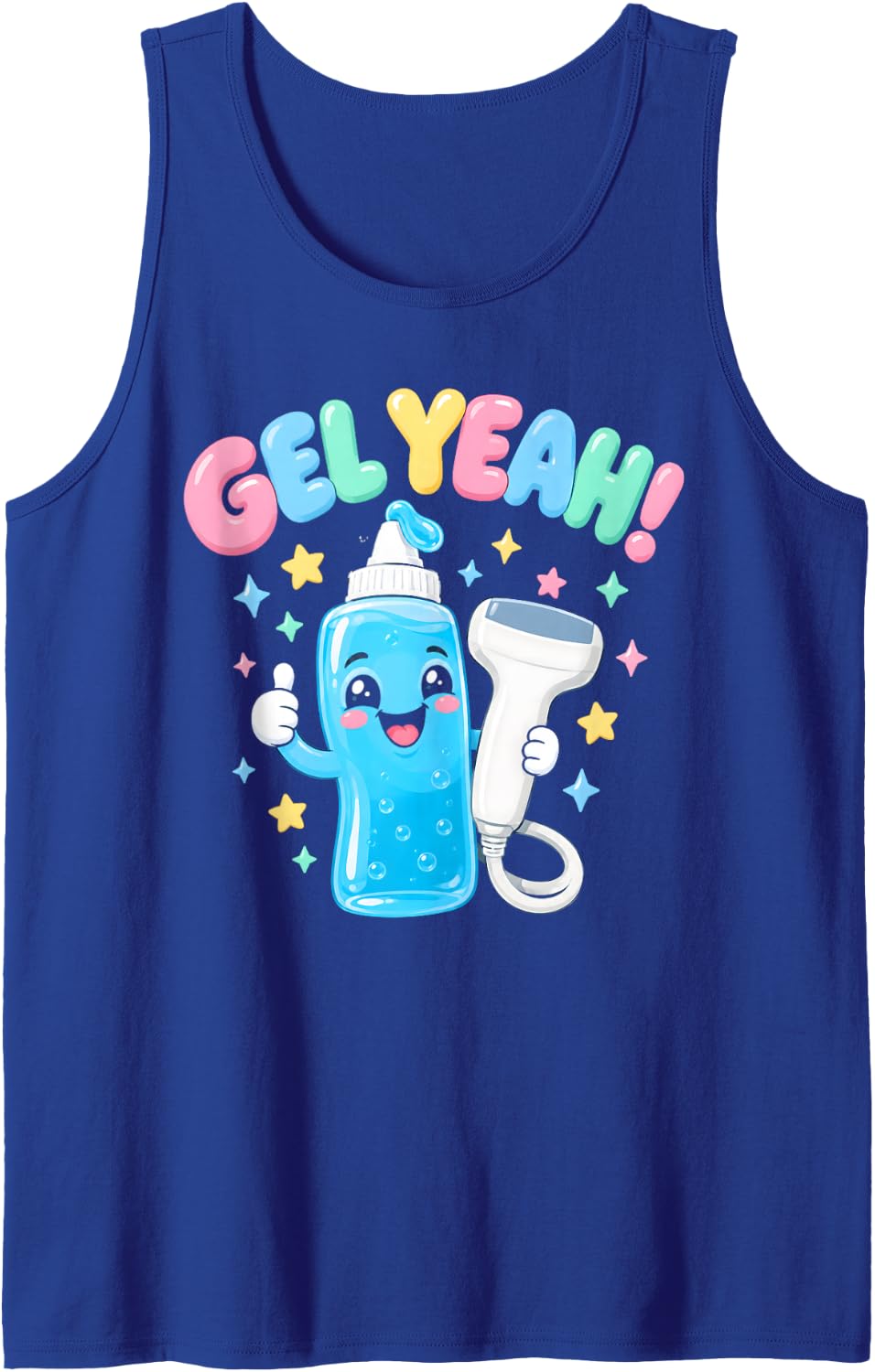 Gel Yeah Ultrasound Tech Sonographer Funny Sleeveless Tank Top - Royal Blue