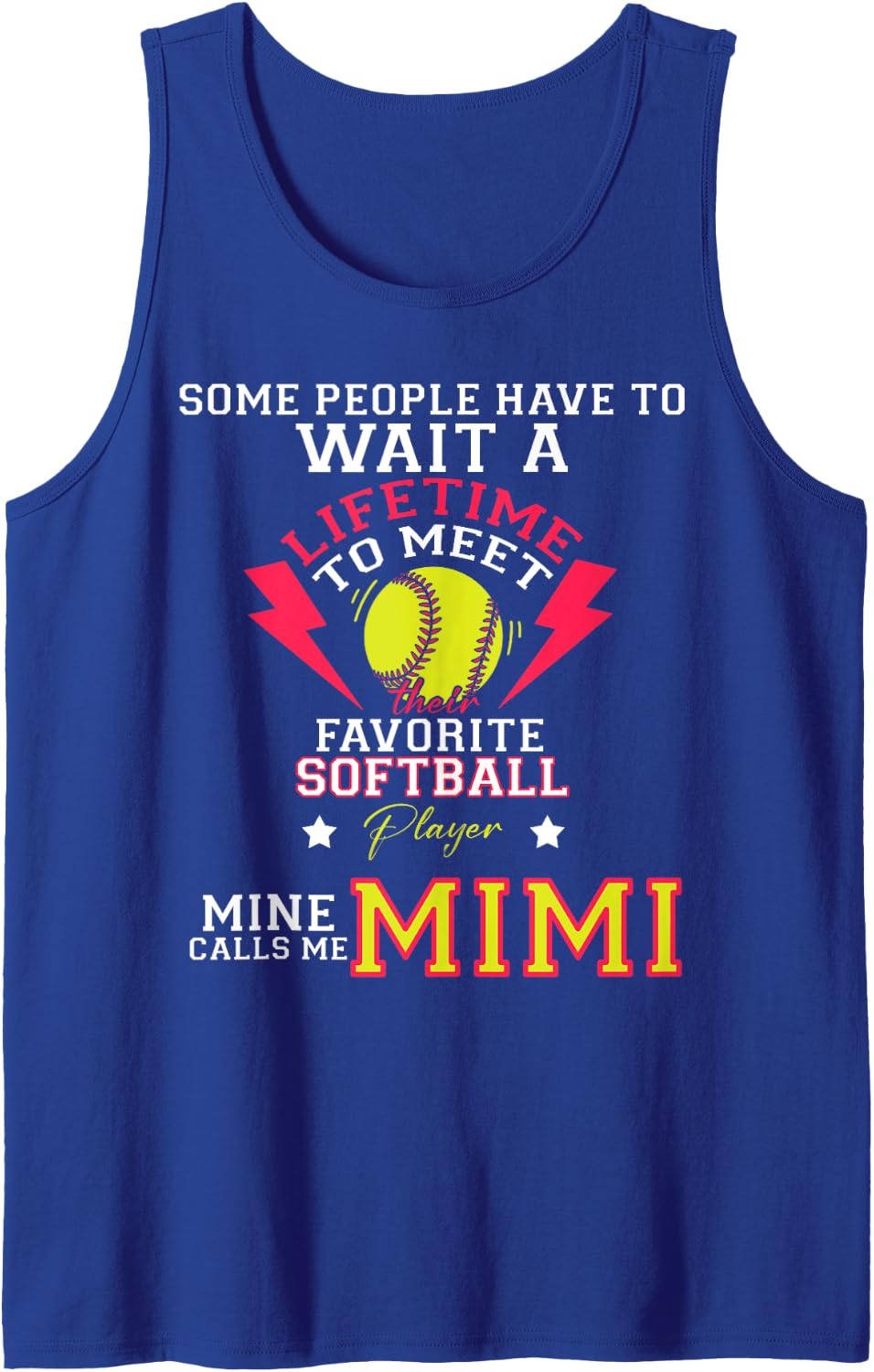 Favorite Softball Player Calls Me Mimi Softball Family Match Tank Top - Royal Blue