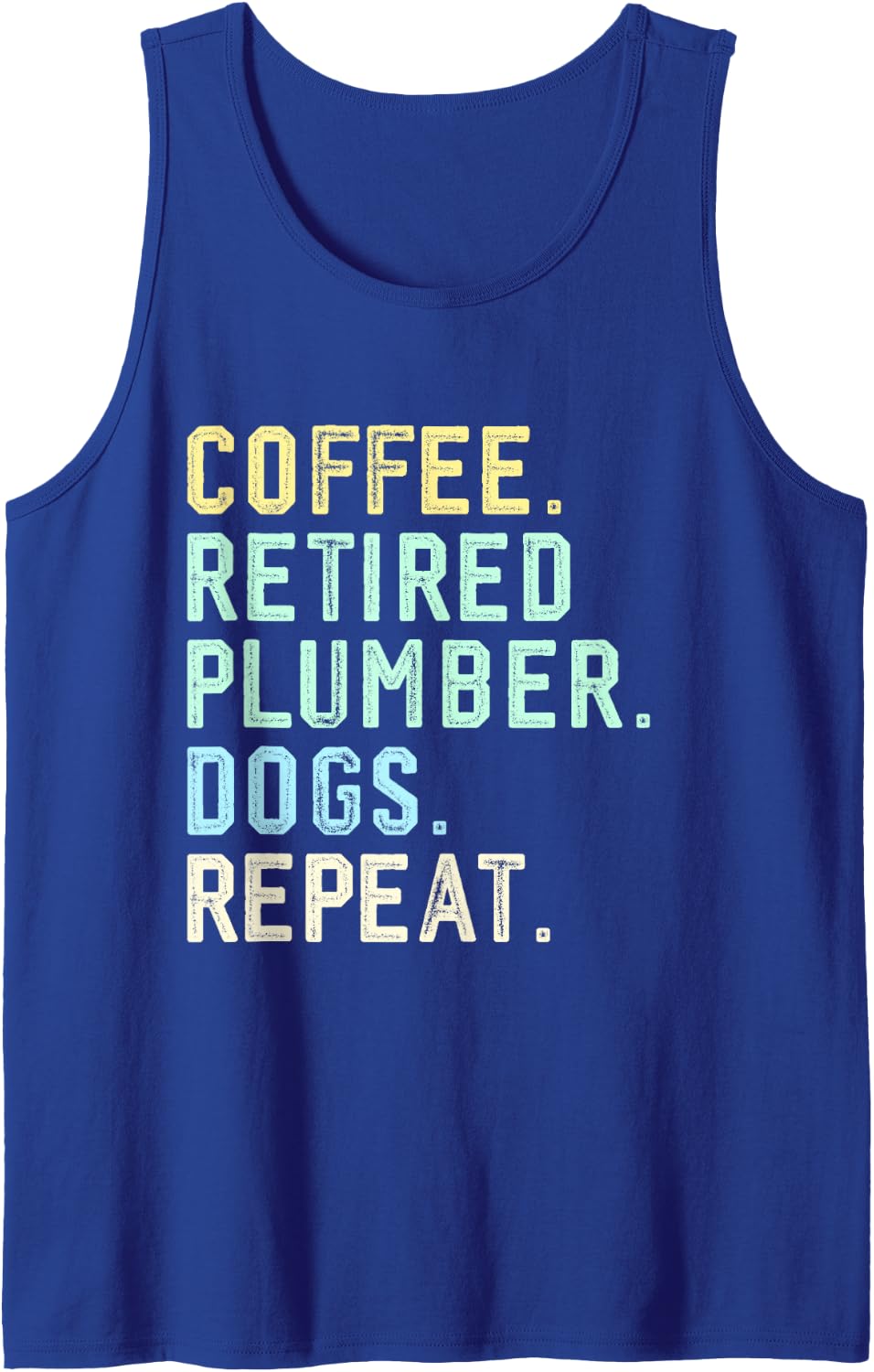 Funny Retro Coffee Dogs Retired Plumber Sleeveless Tank Top - Royal Blue