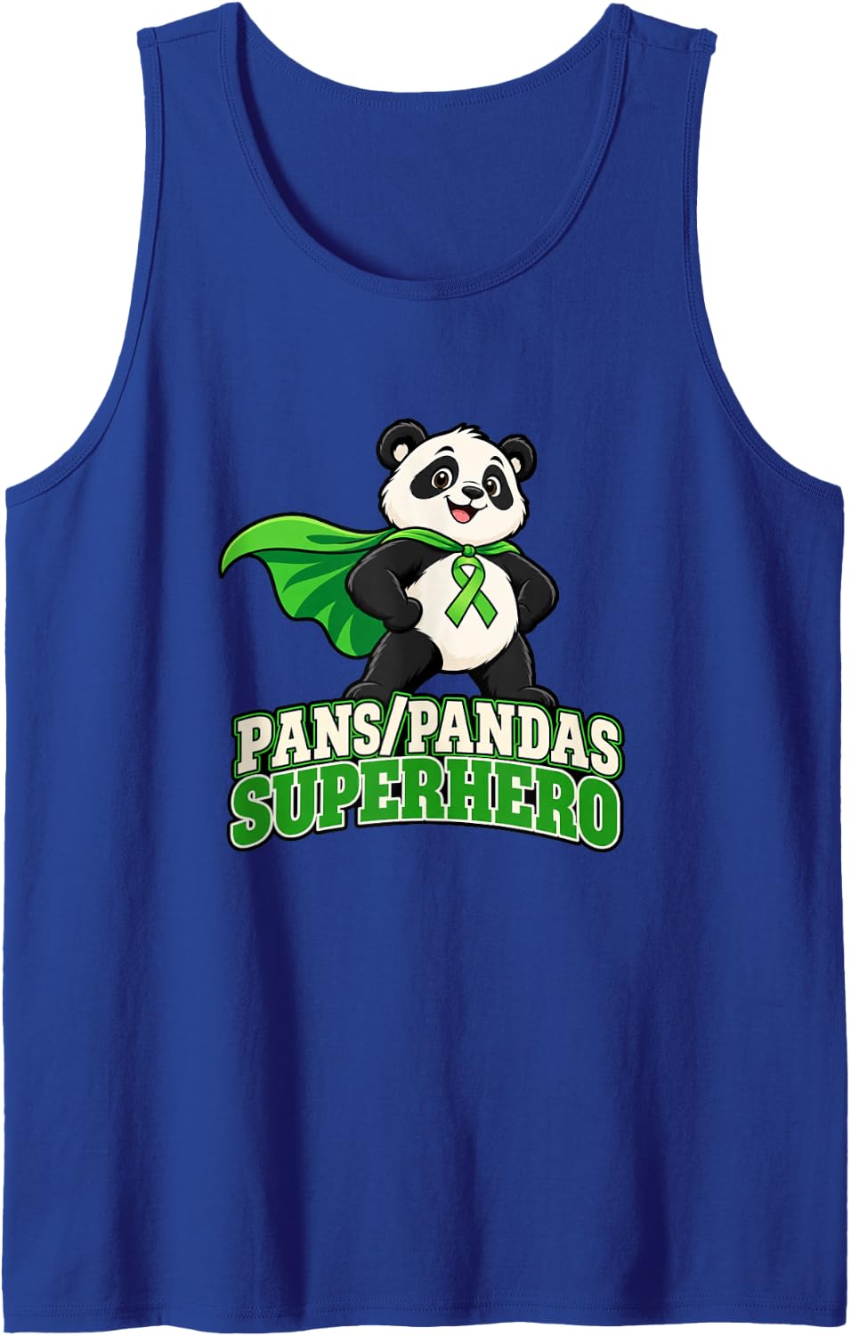Pans Pandas Superhero Panda Family Awareness Support Sleeveless Tank Top - Royal Blue