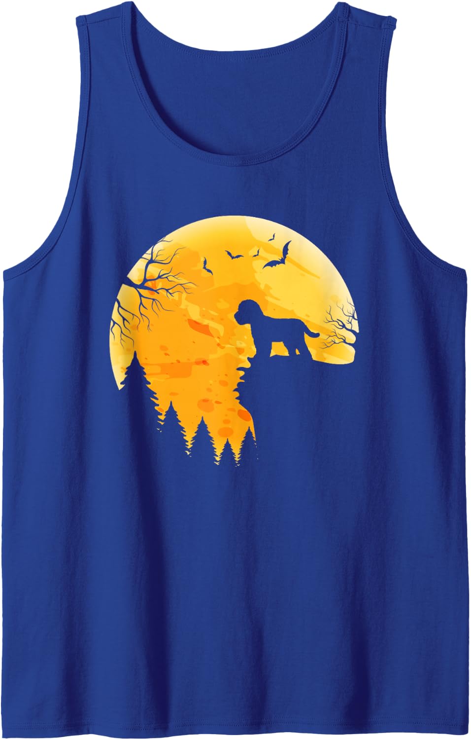 Cockapoo Lovers Halloween Moon Sleeveless Tank Top - Royal Blue