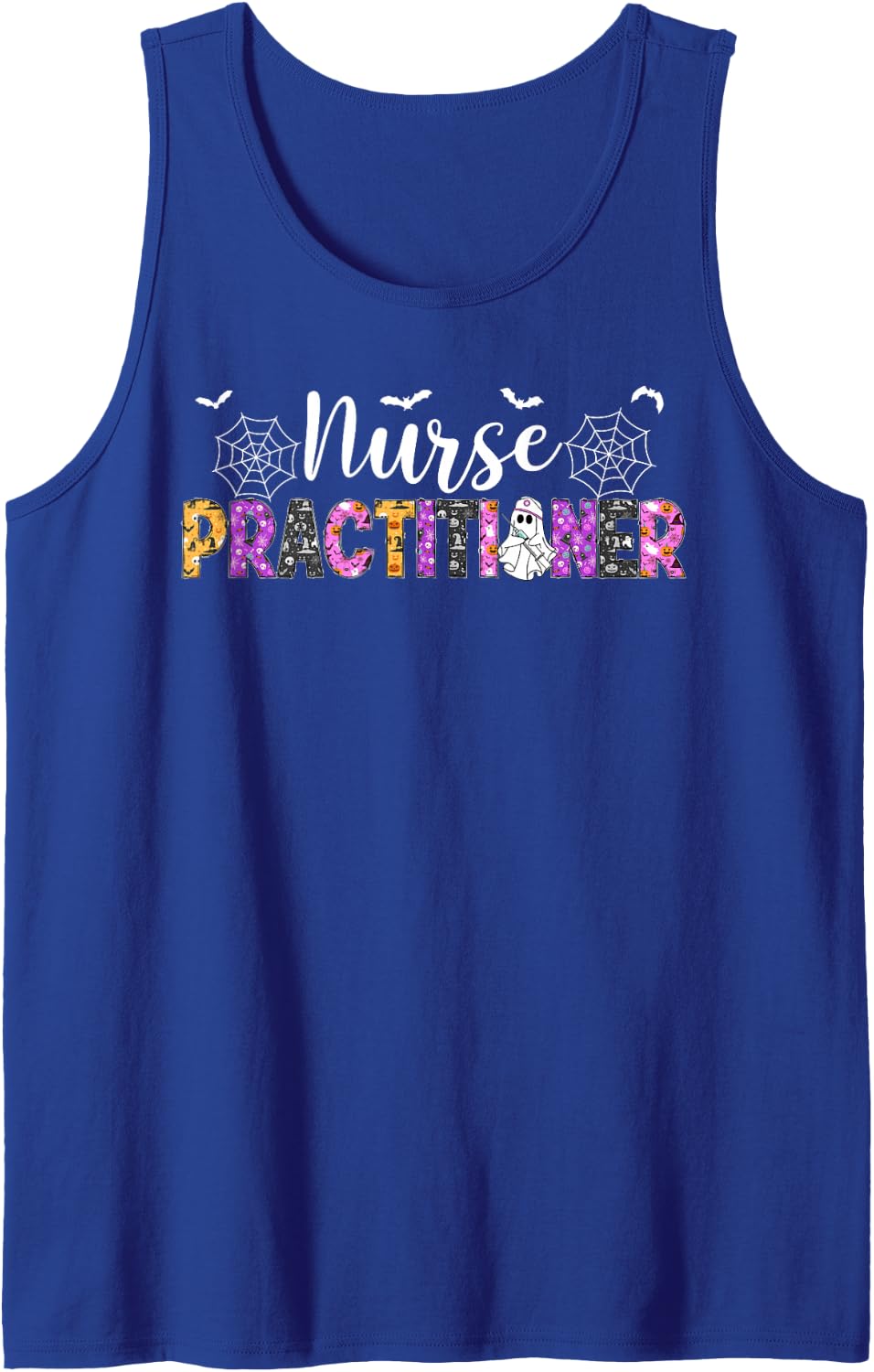 Spooky Nurse Practitioner Halloween Nursing Practitioner Sleeveless Tank Top - Royal Blue