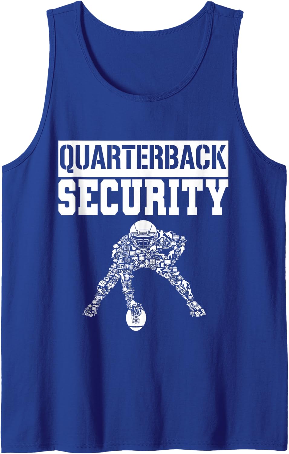 Football Offensive Lineman Quarterback Protection Security Sleeveless Tank Top - Royal Blue